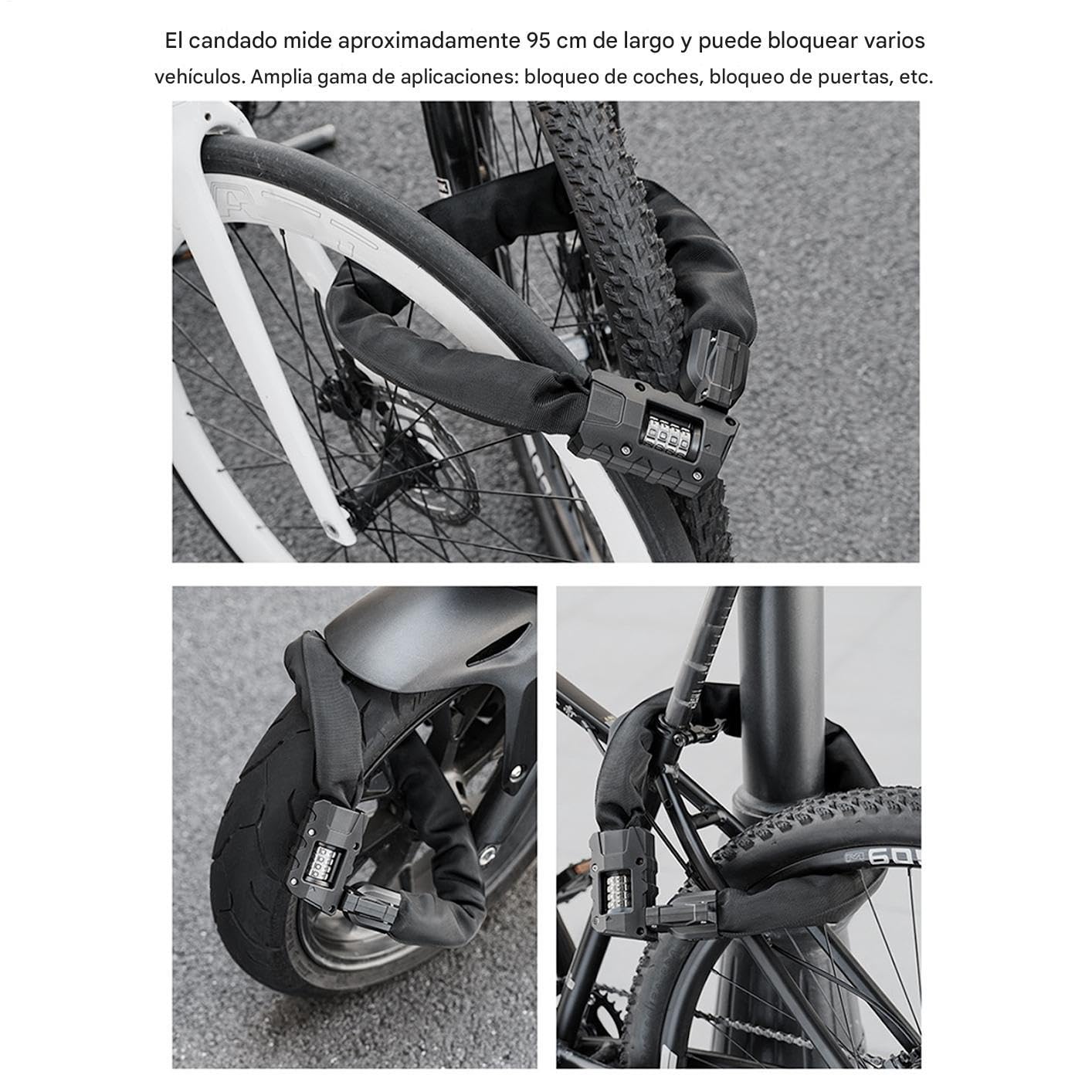 Candado de Patinete Eléctrico Accesorios De Ciclismo Antirrobo Resistente | Candado Para Bicicleta Eléctrica Para Ciudad Montaña Carretera Viaje Exterior Seguridad Ciclismo