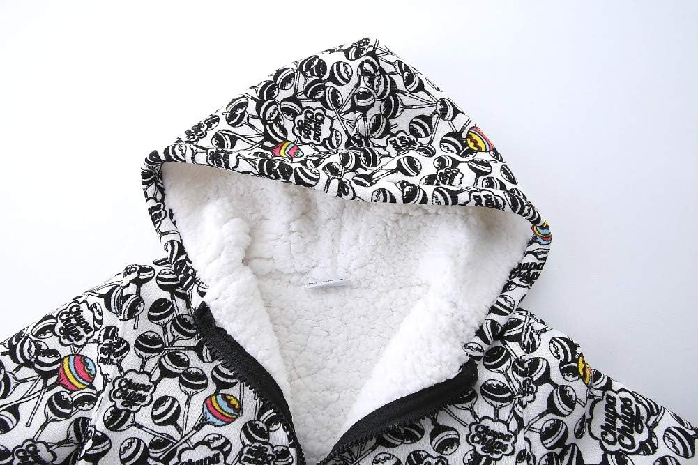 Mud Kingdom Boys Girls Full-Zip Hooded Sweatshirt Fur Lined Funny Pattern 6 Months-8 Years - Image 3