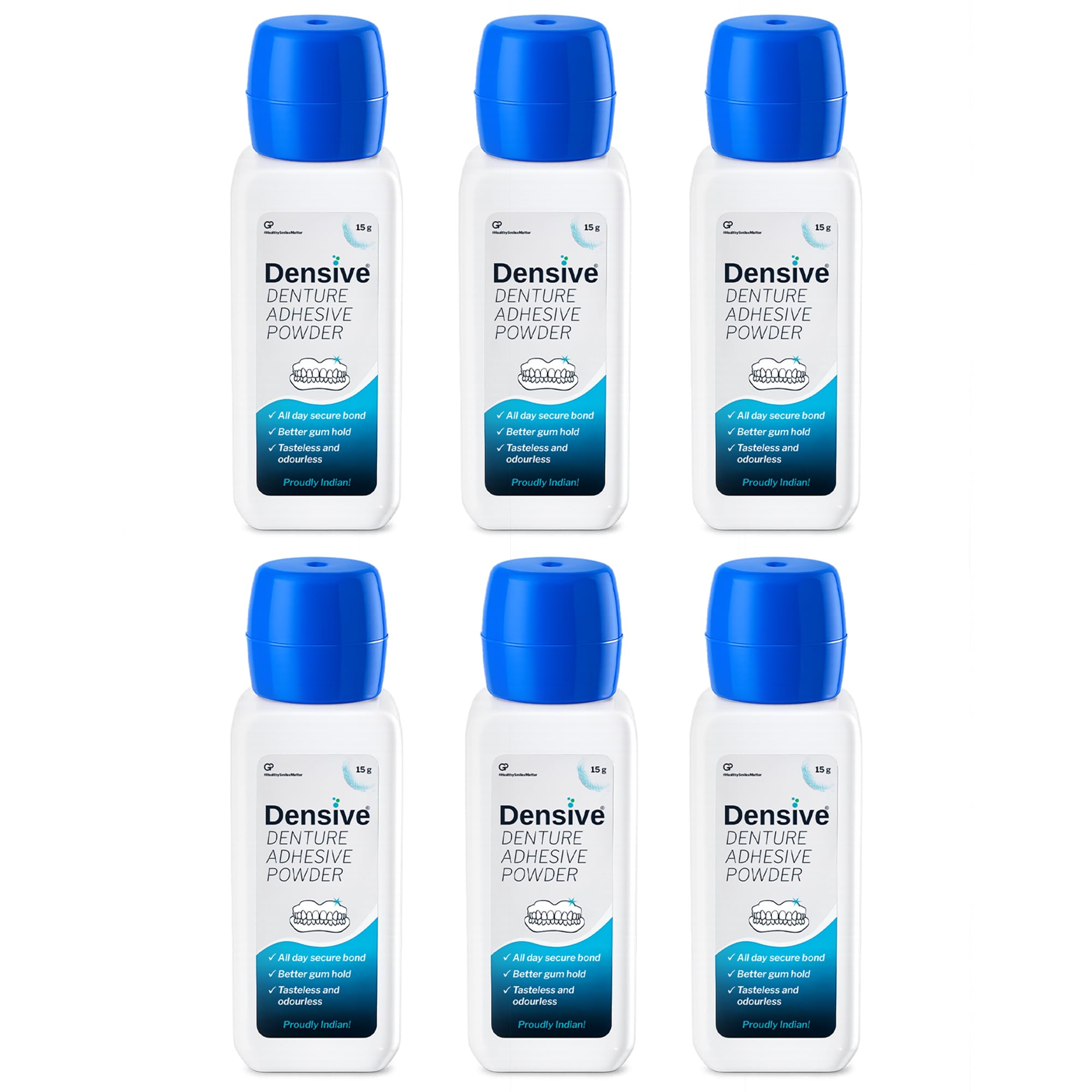 Densive Denture Adhesive Powder Pack of 6 | 15g Per Pack | Tasteless, flavorless, and odourless | Non-Toxic | Better gum hold | All day secure bond | Creates strong bond between gums and dentures-picture-21