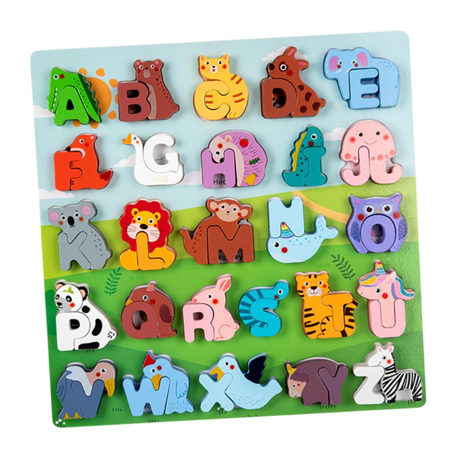 Puzzle-Spielzeug, Alphabet-Matching-Spiel, Tier-Buchstaben-Matching-Puzzle mit Tiermotiv für Vorschulkinder