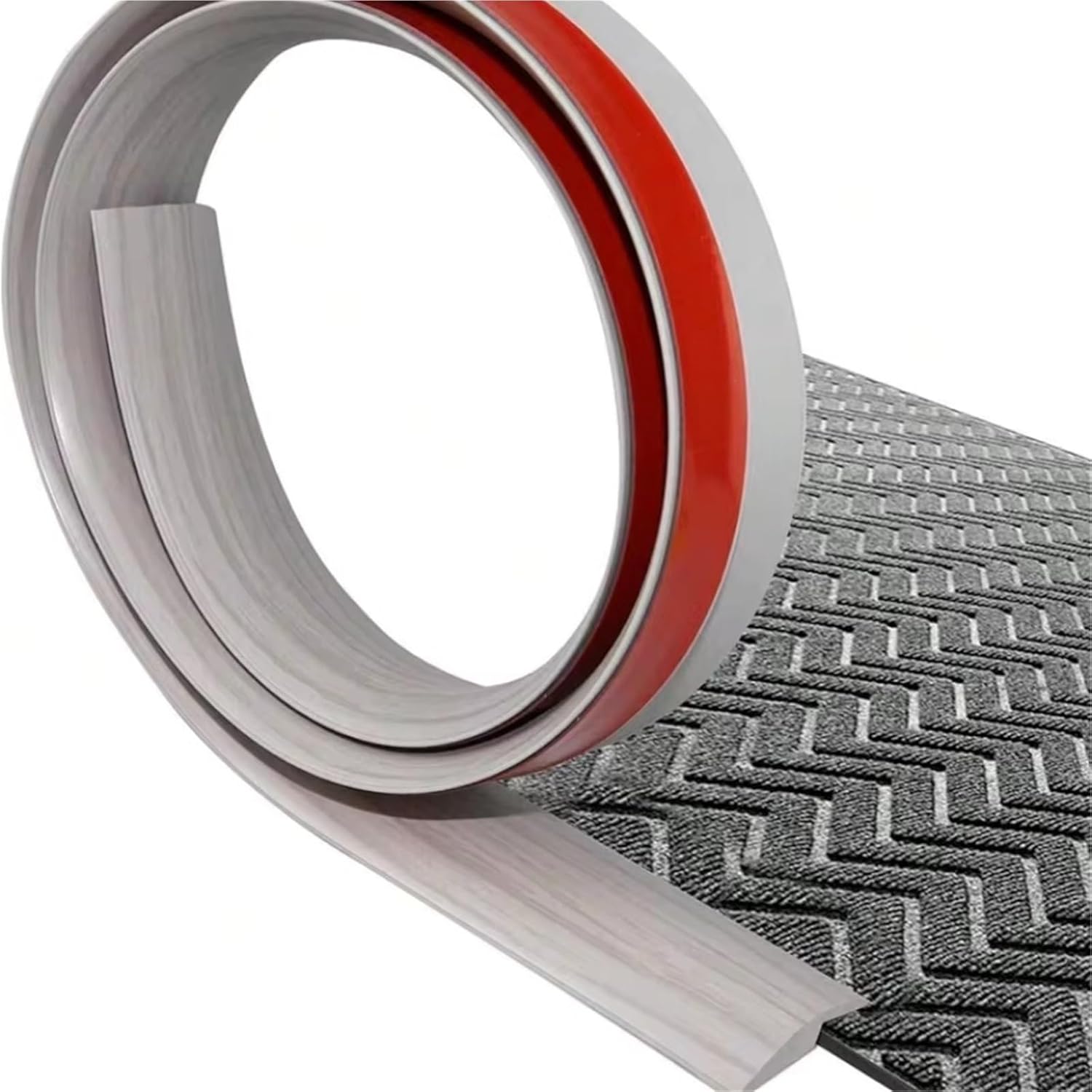 Carpet Edge Trim Strip 3 mX3cm Carpet to Tile Floor Transition Strip Wear-Resistant Cuttable Threshold Cover Household PVC Edging Trim(Gray Wood Grain)