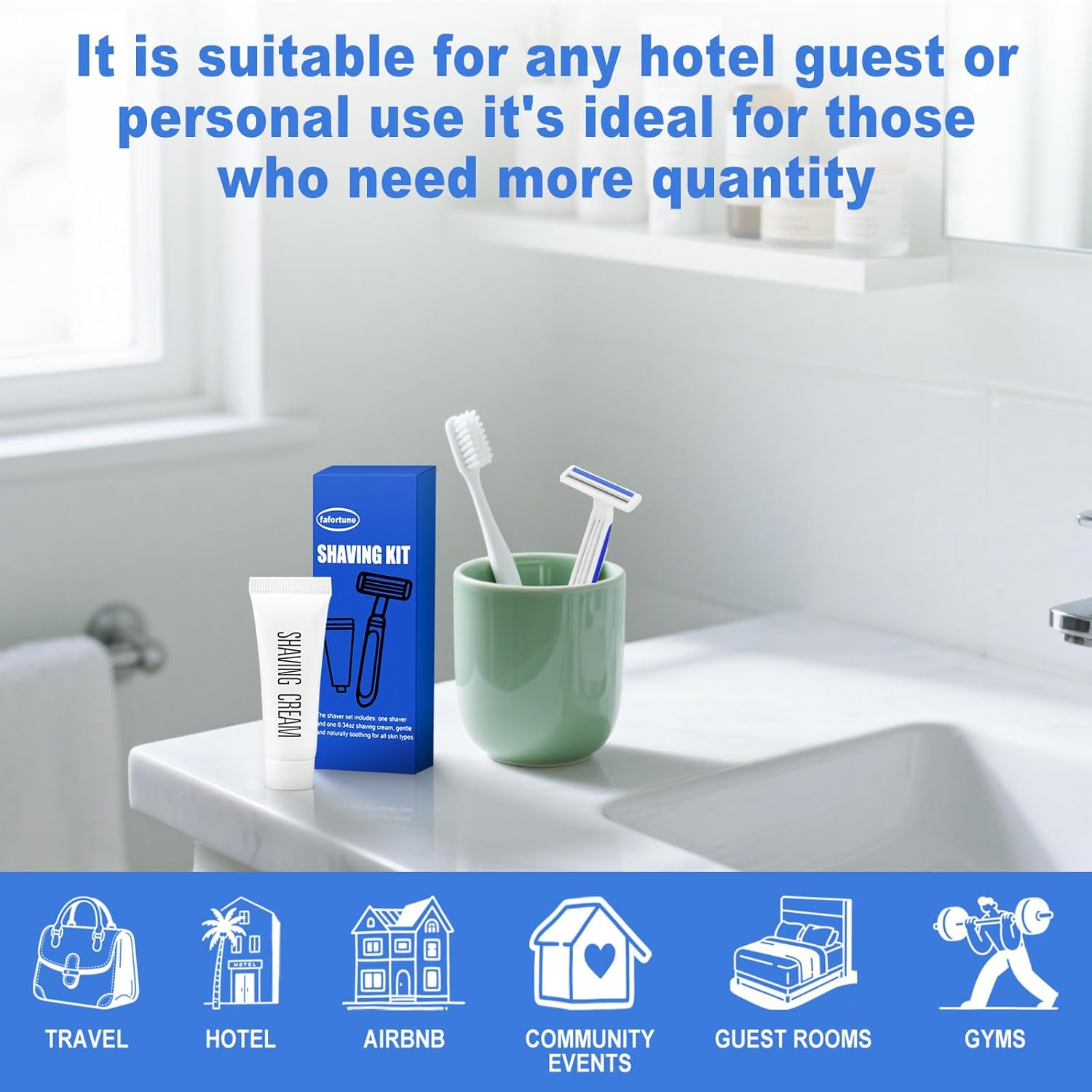 Shave Kit in Bulk Twin Blade Razors with Protective Cap,Disposable Razors in Bulk Shaving Cream for Hotel, Airbnb, Homeless, Shelter, Camping and Travel (30) - Image 6