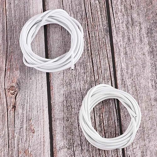 Miniatura 6 de Cable de cortina blanco para colgar con ganchos autoadhesivos, 13.1 ft, kit de cable de ventana blanco para barras de cortina de red