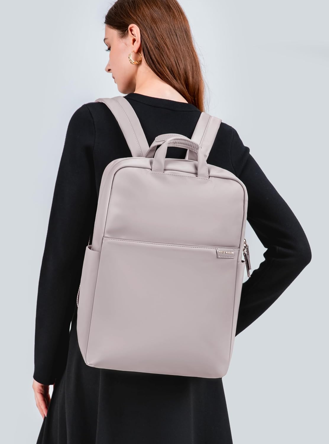 GOLF SUPAGS Travel Laptop Backpack for Women Anti Theft Slim Durable College Bookbag Business Computer Bag Fit 15.6Inch Notebook (Pinkish Grey, 15.6Inch) - Image 8