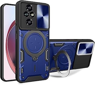 جراب حماية من جرابيست متوافق مع هونر 200 غطاء منزلق للكاميرا وحامل حلقي دوار 360 درجة ومسند مضاد للصدمات لموبايل الجيل الخامس 5G (ازرق)