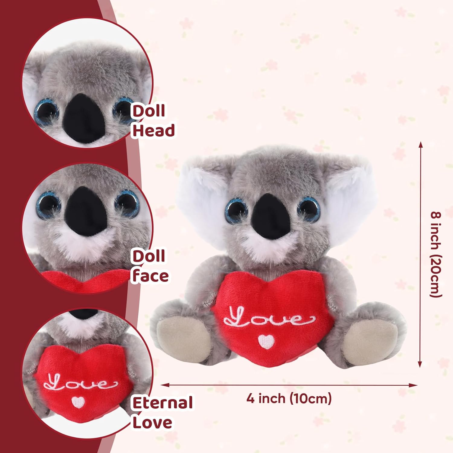 Sew Butiful Plush Koala -Birthday Gift - for Couples or Kids - for Him - for Her - Amor - Te Amo - Koala Love - Koala Stuffed Animal