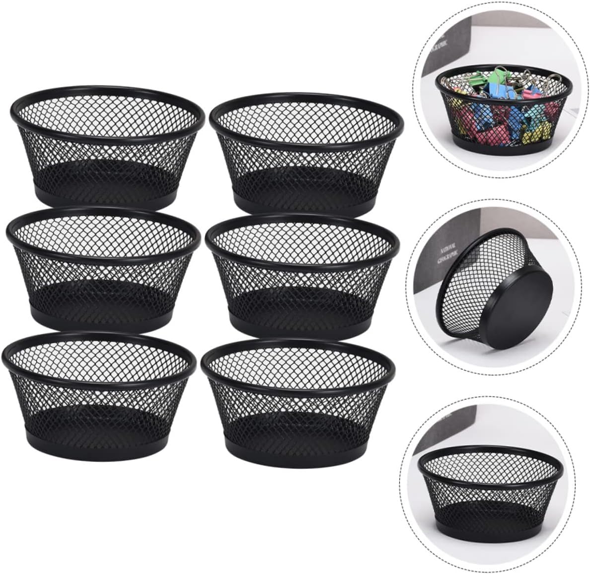 Healifty 6Pcs Mesh Paper Clip Holder Sundries Container Desk Organizer for Office Supplies Storage and Small Items Sorting