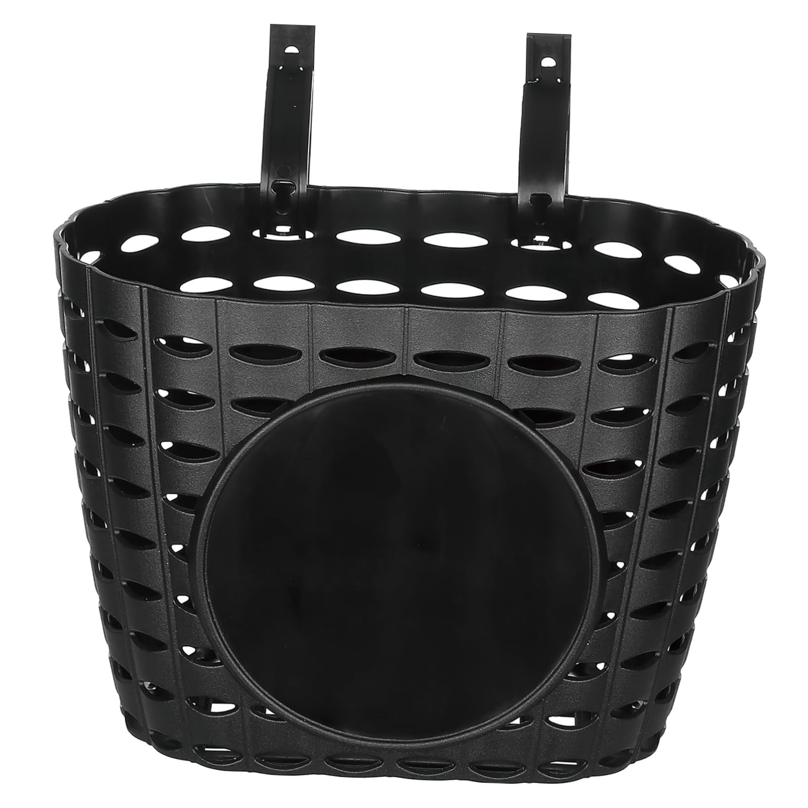 Abaodam 1Pc Detachable Plastic Storage Basket for Bike Durable Scratch Resistant Handlebar Basket for Boys and Easy to Attach with Strap Design Black