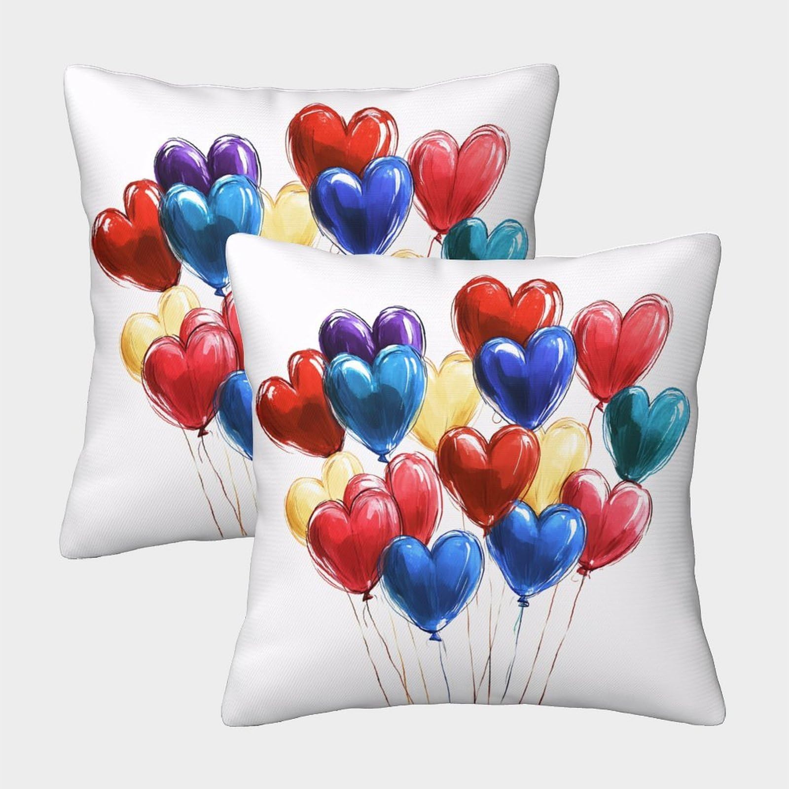 QFVANSIYO Colorful Balloon 3D Printed Microfiber Pillowcase Bedroom Bedding Balloon Pillow Cover Soft Breathable for Adults Teens 40x40cm