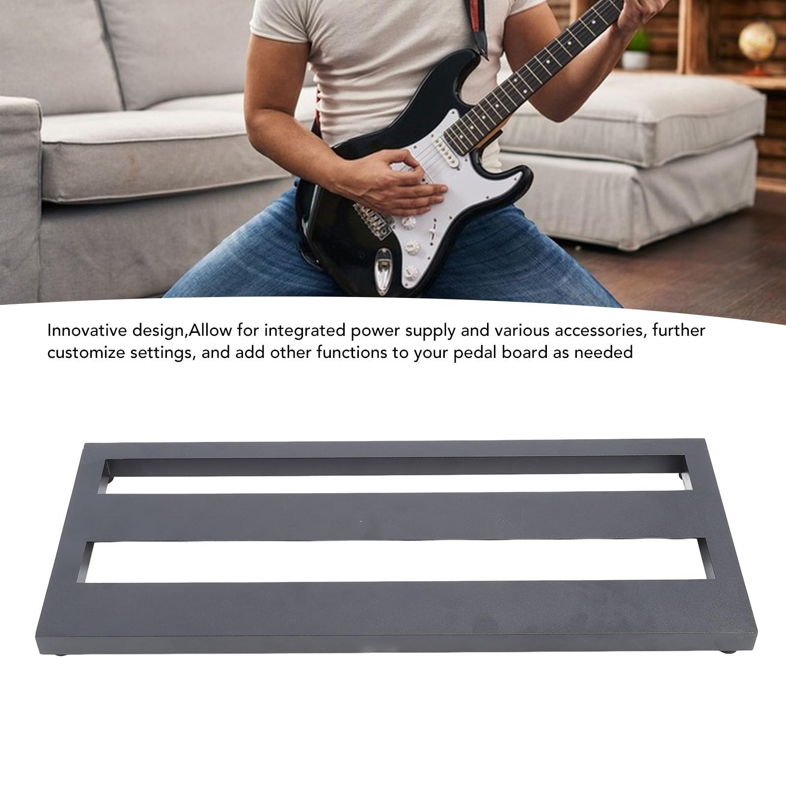 Gitarren-Pedalbrett, Aluminiumlegierung, Gummi-Effekt-Pedalbrett mit Tragbarer Tasche für E-Gitarren