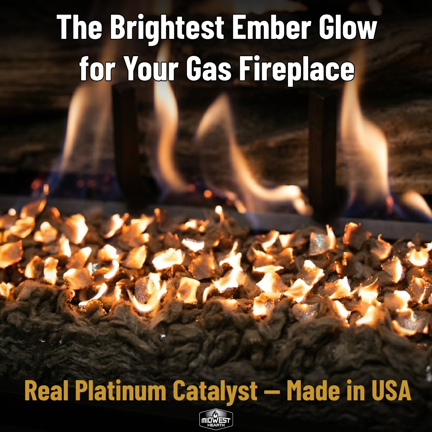 Midwest Hearth Platino Embers for Gas Logs and Fireplaces (5 Gramos)