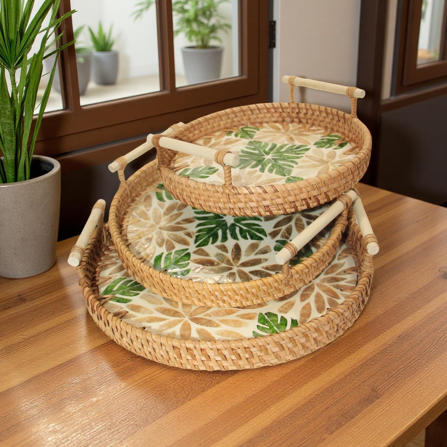Handwoven Shell Accent Set, Built to Last with Natural Materials, Versatile Styling Choice for Any Space, Includes Nestable Storage-Saving Design, Crafted for More Style Across Your Home - Image 5