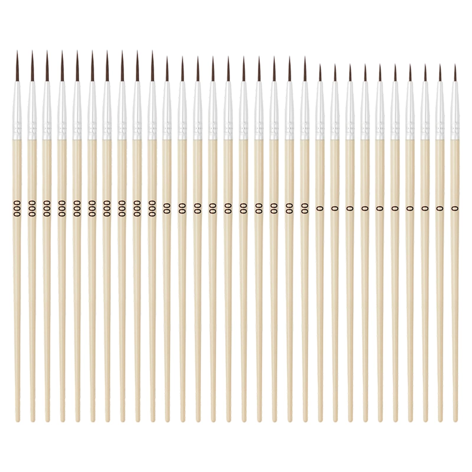 30Pcs Handle Painting Brushes Nylon Bristles Fine Tip Art Brushes Supplies for Detailed Work Kids Adults Use Painting Brush Pen