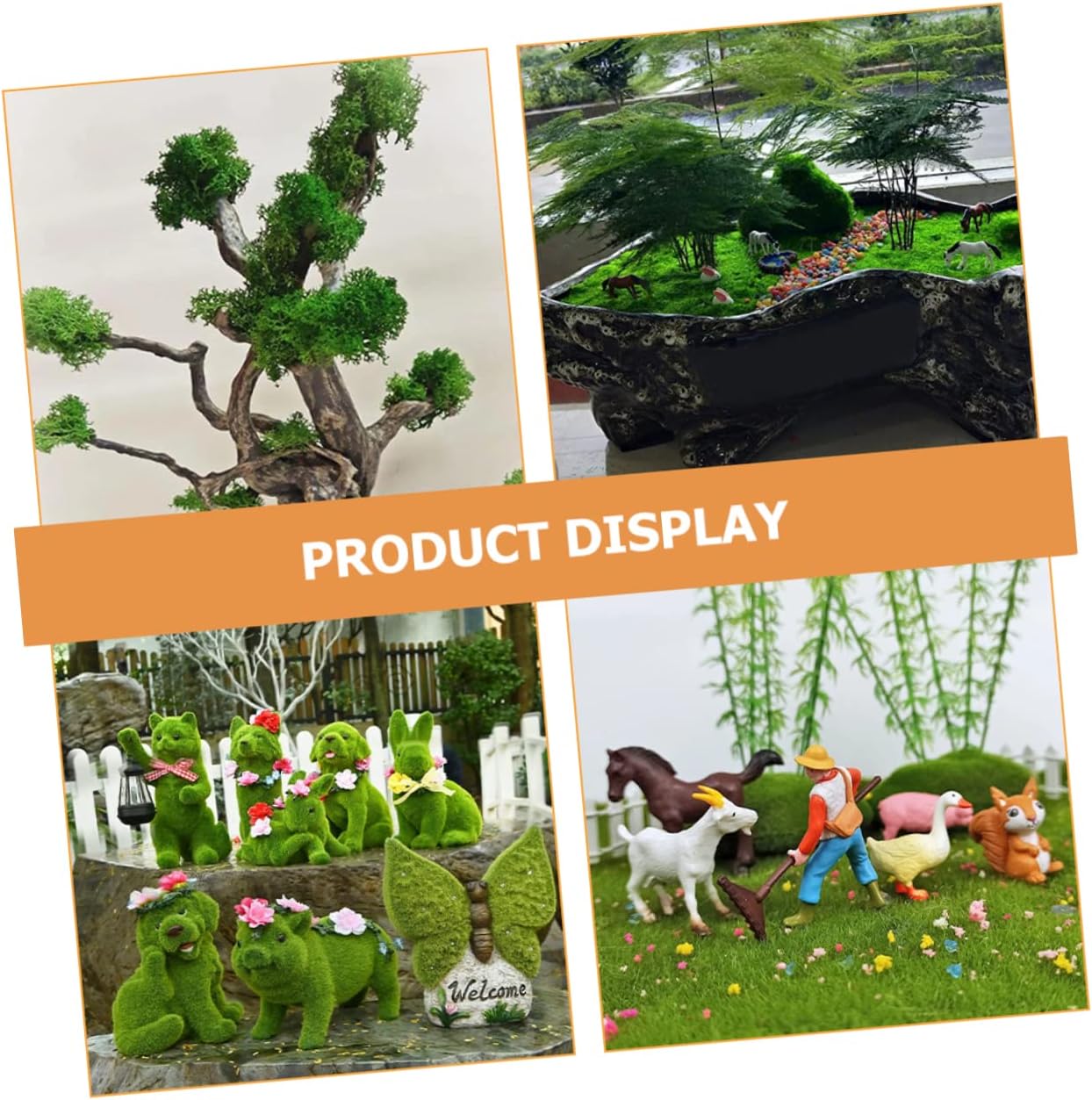 3pcs Realistic Moss Powder for Decor Vivid Faux Moss for Landscape Modeling Garden Room and Office Decoration