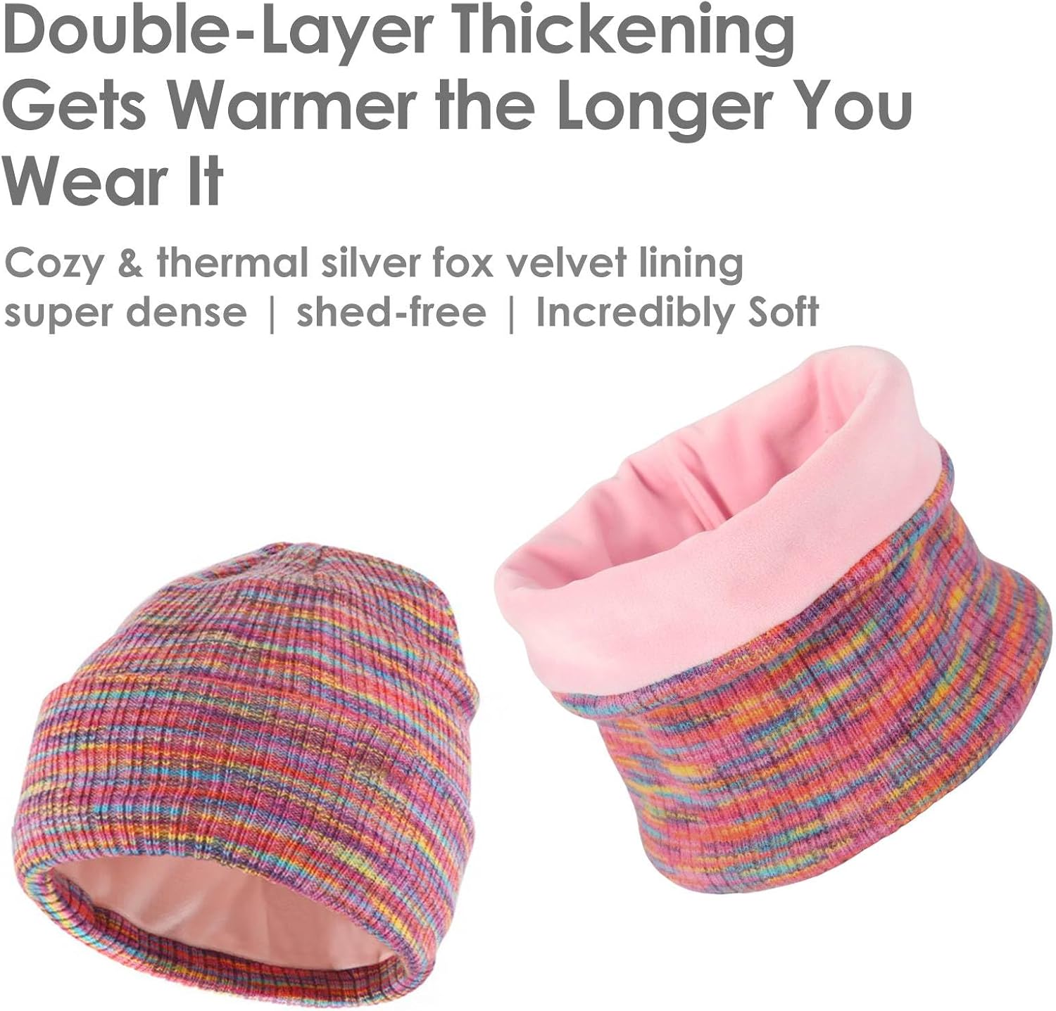 Kids Winter Hat Gloves Scarf Set: Warm Fleece Lined Beanie Hat Knit Gloves & Neck Warmer for Boys and Girls Ages 4-10 - Image 4