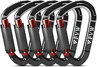 FVW UIAA Certified 25KN Auto Locking D-Shaped Carabiner Clips - 5620 lbs Heavy Duty for Climbing, Rescue, Hammock, Rappelling