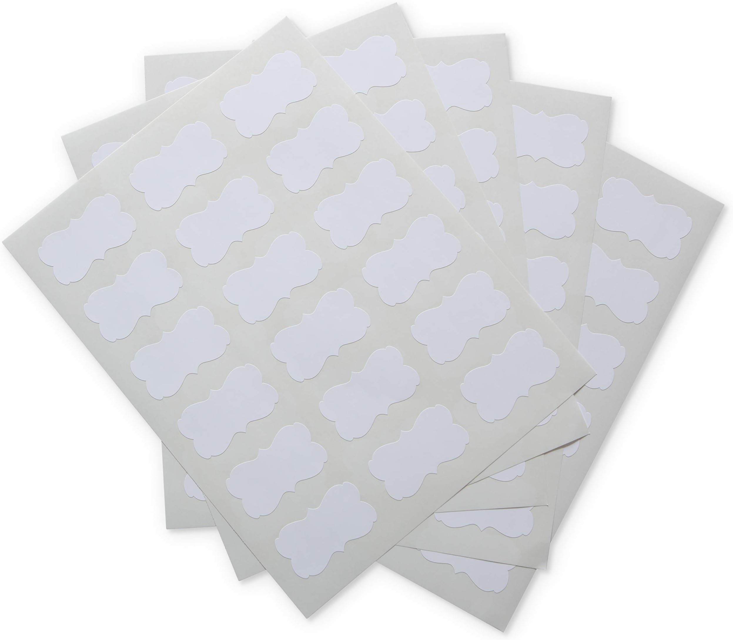 Waterproof Essential Oil Labels, 90 Scallops, 2.2x1.3 Inches, Oil Proof, Highly Durable, Strong Glue, for 10ml and Larger Bottles and Rollers