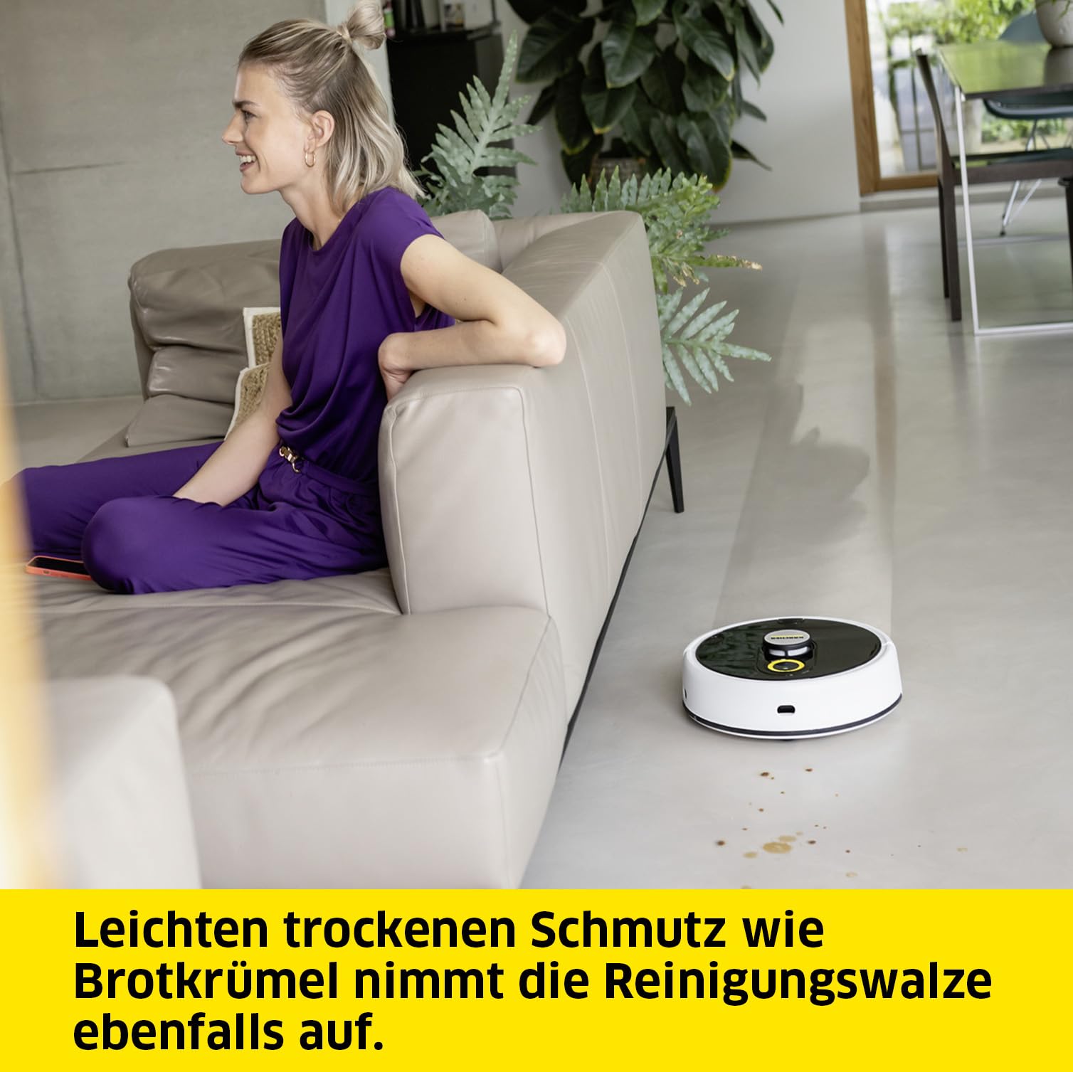 Kärcher RCF 3 robot mopujący do podłóg twardych, inteligentne sterowanie za pomocą aplikacji, nawigacja laserowa LiDAR, mapowanie, wykrywanie pomieszczeń i przeszkód, czas pracy 120 min