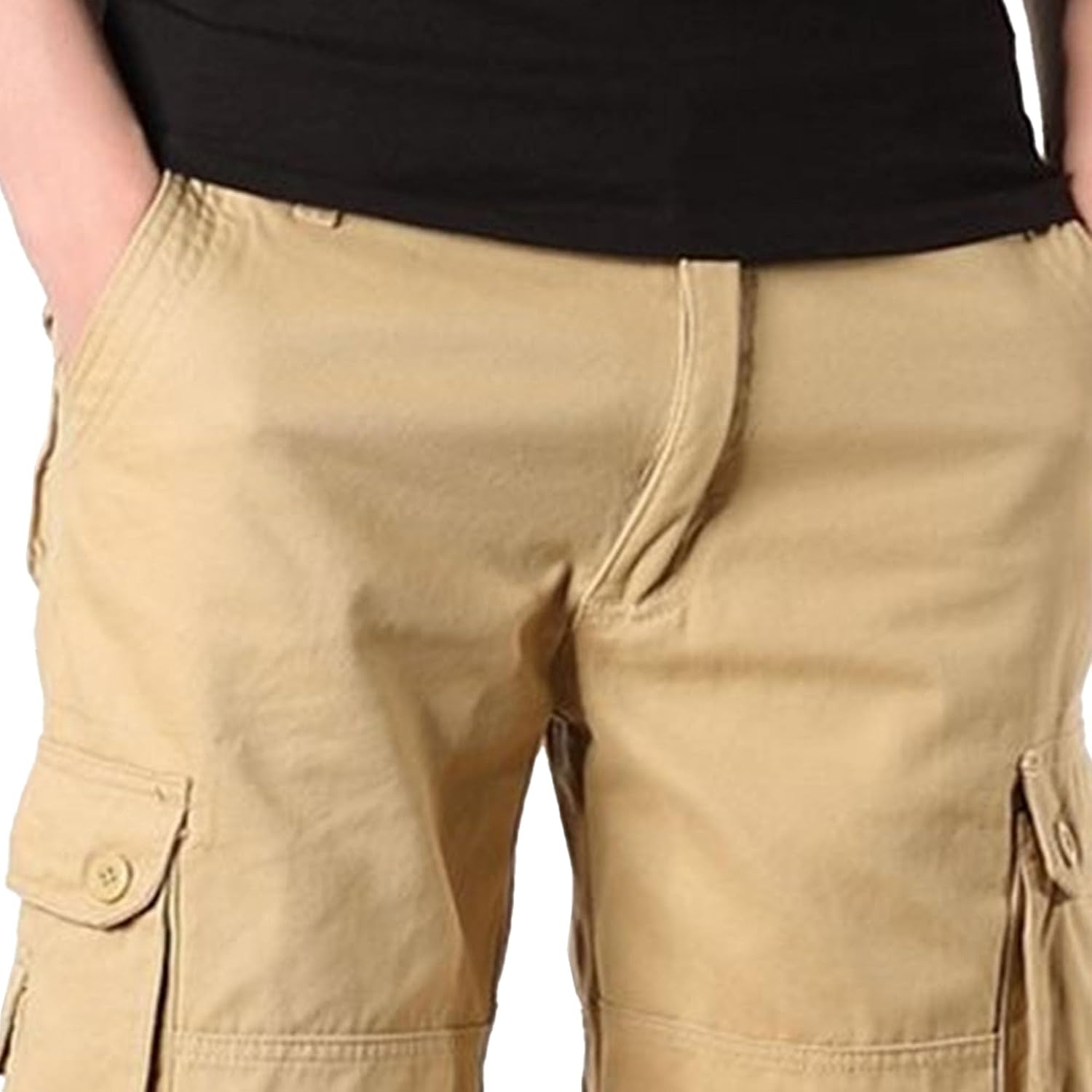 Maiyifu-GJ Men's Cargo Shorts Cotton Casual Multi-Pockets Hiking Shorts Summer Lightweight Athletic Short Pants for Men