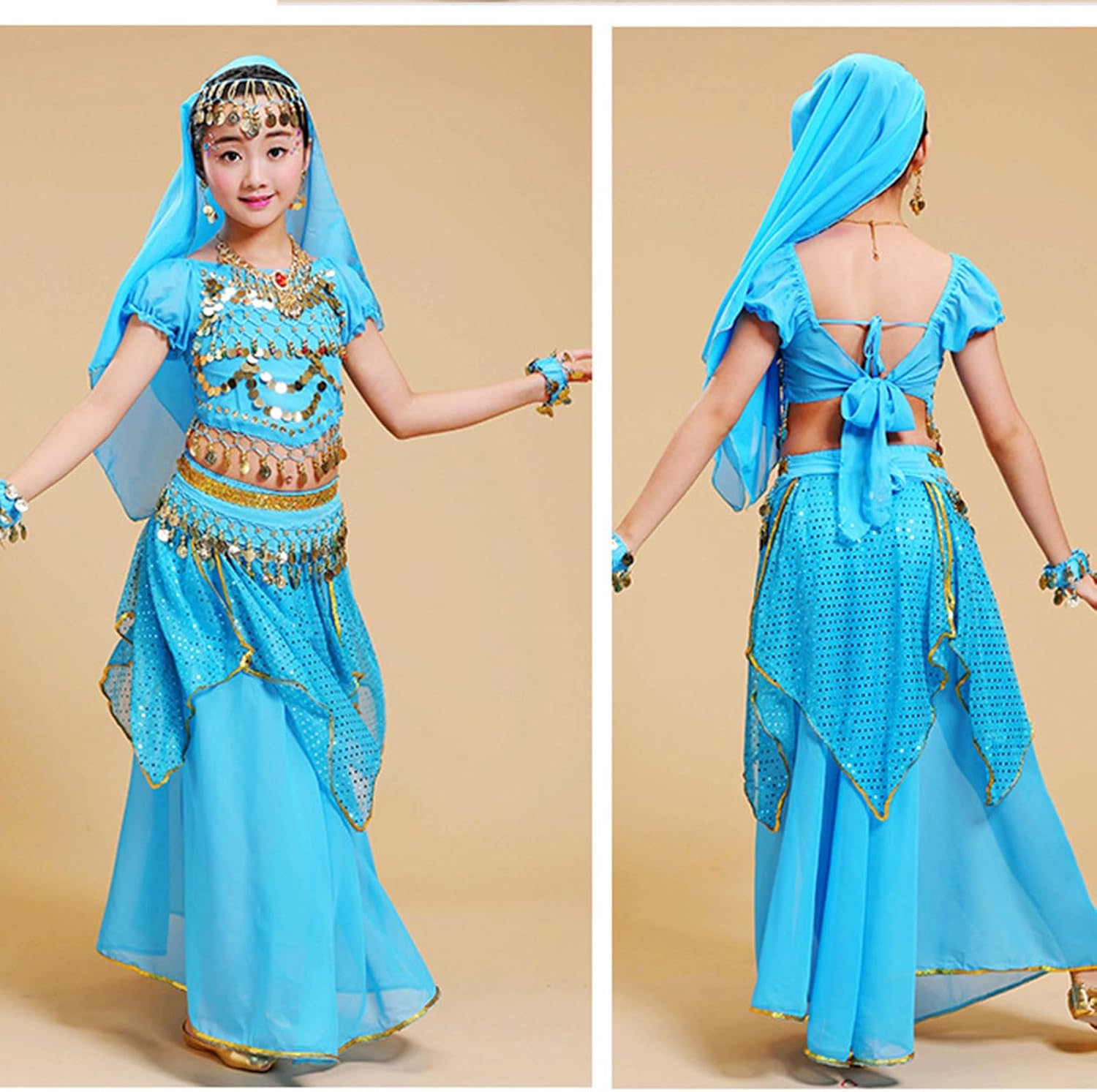 女の子ベリーダンススパンコールインドダンス衣装ハロウィンウェアカーニバルセット107