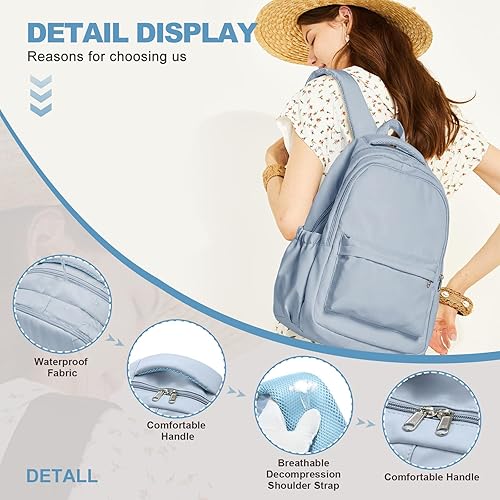 Miniatura 5 de Mochila ligera para mujeres y hombres, laptop, viajes, trabajo, casual, mochila universitaria, linda mochila de viaje estética, bolsa de artículos