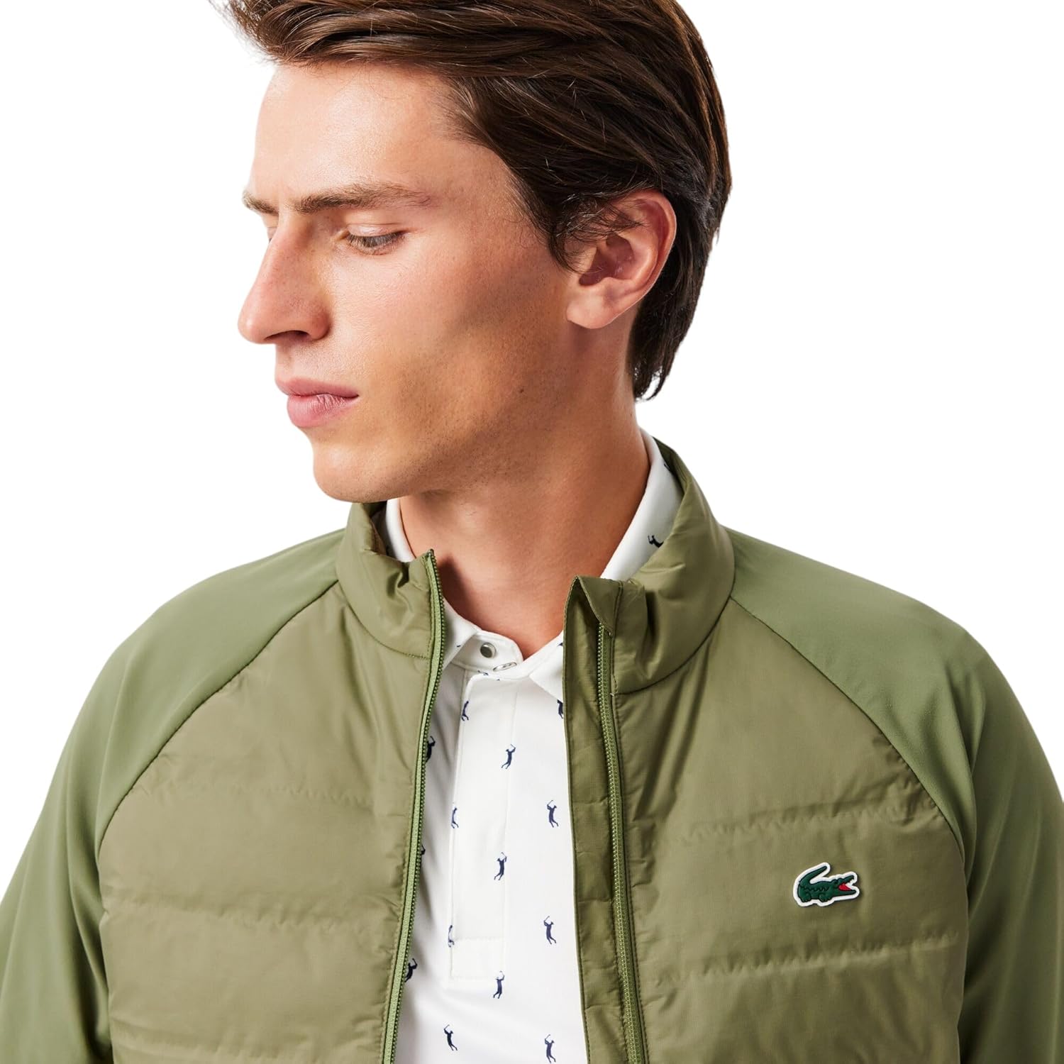 Lacoste Men's High Neck Quilted Golf Jacket