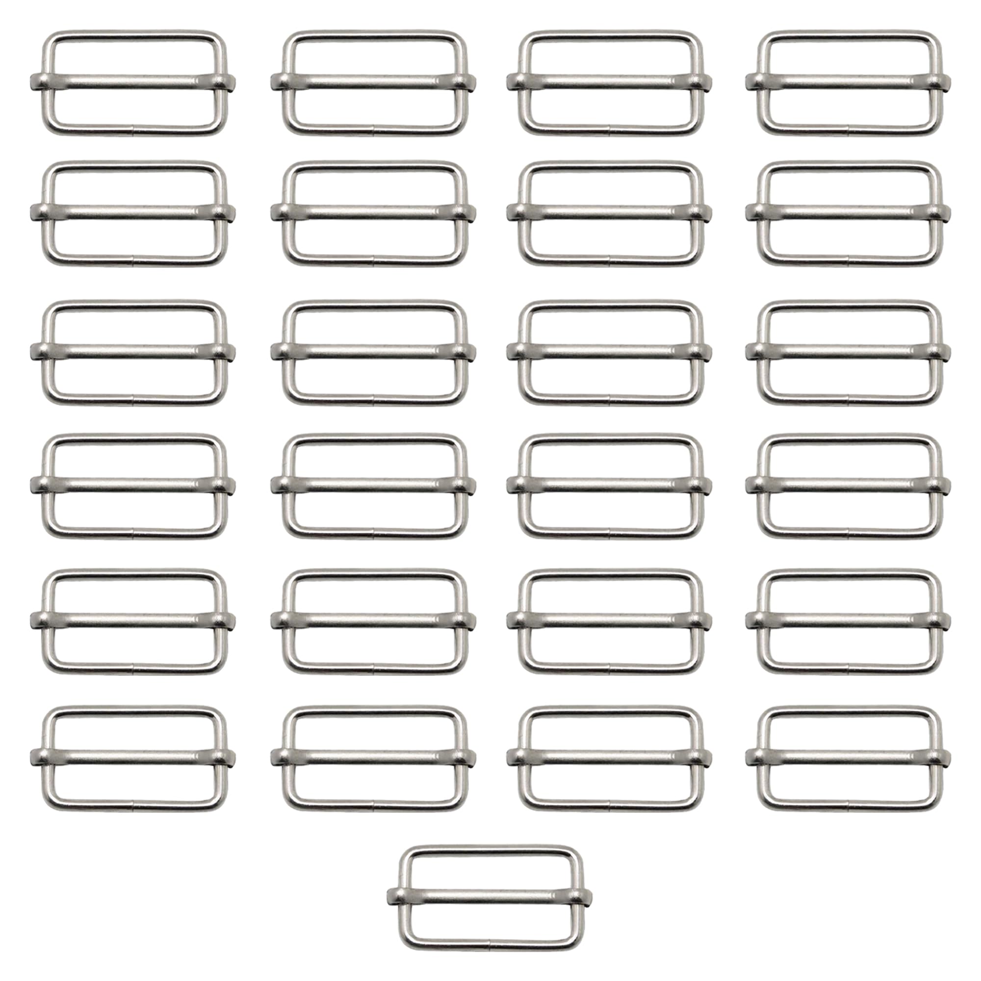 Trimming Shop 25pcs Triglide Slider Buckle Metal Adjustable Durable Lightweight Slide Buckle for Webbing Straps, Backpack, Fasteners Strap, Pet Collars and Bag Accessories, 50mm, Silver โ image 1