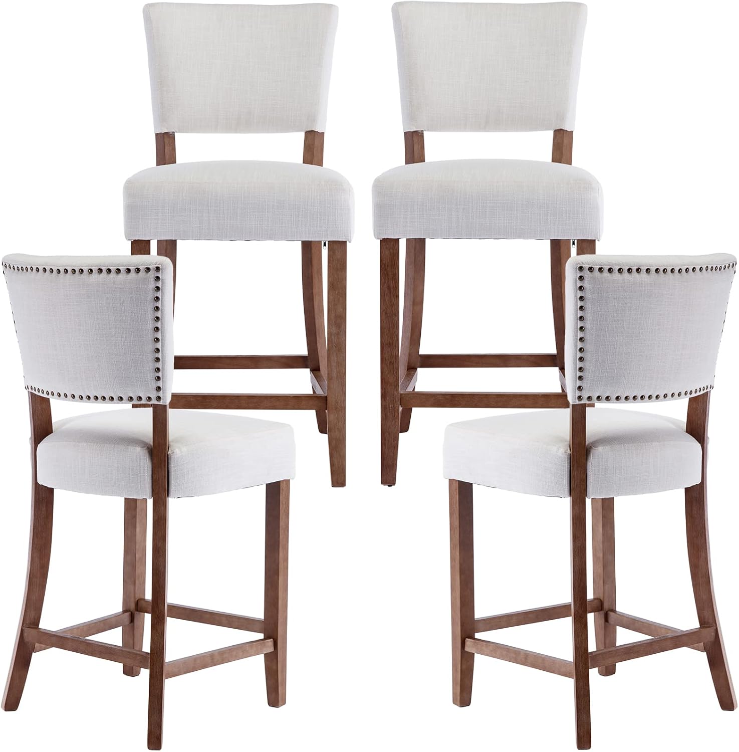 Guyou Farmhouse 26” Counter Stools Set of 4 with Backs