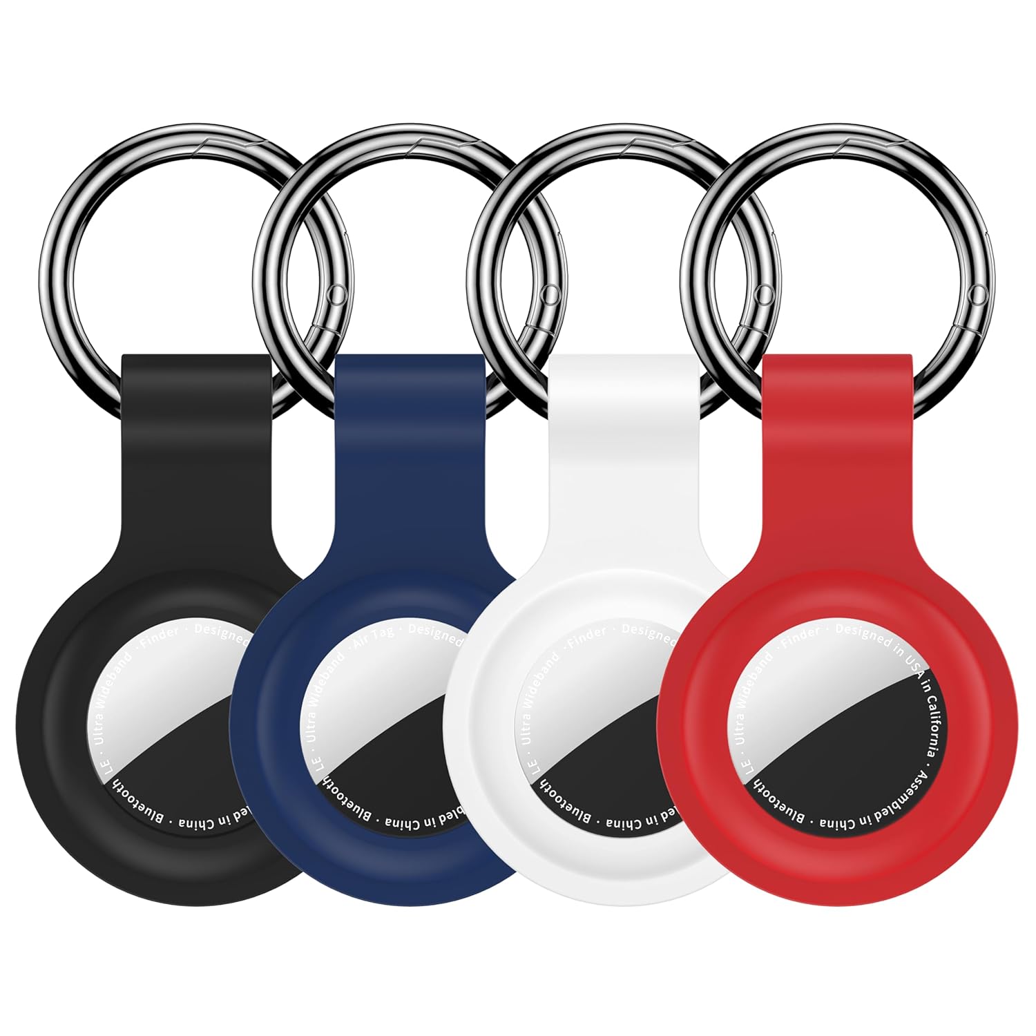 Compatible with AirTag Holder Case Keychain 4 Pack for AirTag 2nd 1st Generation Key Chain Ring Case Cover