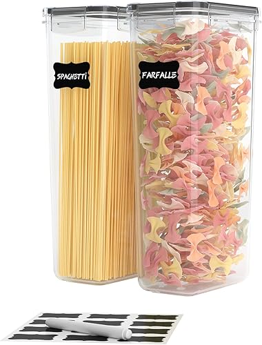 Miniatura 8 de Contenedores de pasta, 4 recipientes herméticos de almacenamiento de alimentos de 2.8 litros, recipientes de espagueti para organización y
