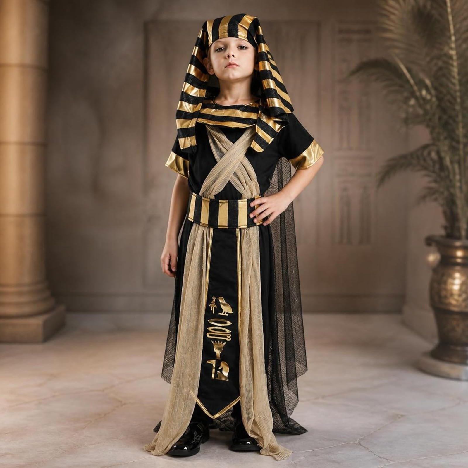 Costume Faraonico Ornamentale Abito, Ragazzo, S