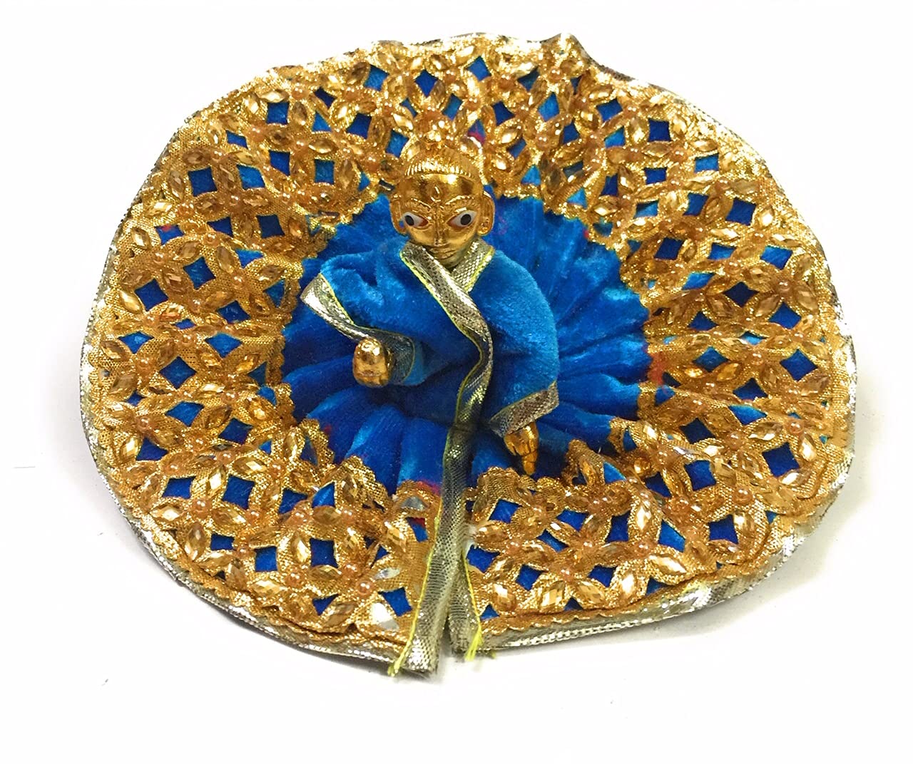 Blue Velvet Gotta Laddu Gopal Poshak for Thakurji/Kanhaji Size:2-image-44