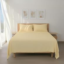 H HANSEL HOME Bed Sheet Set for 90 x 190/200 cm Bed, 100% Microfibre, Breathable Soft to the Touch Set – Includes 1 Flat Sheet, 1 Fitted Sheet and 1 Pillowcase – Beige