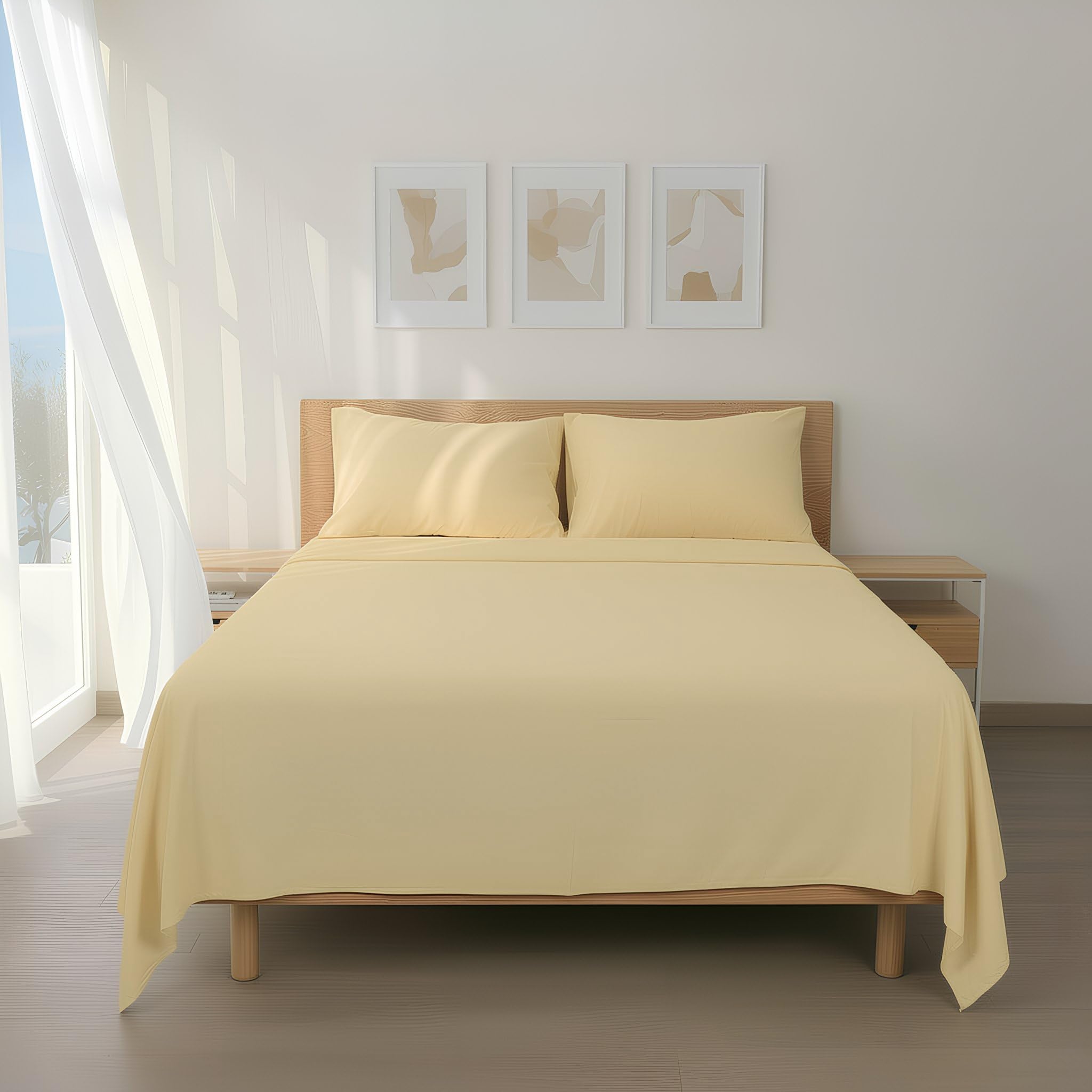 H HANSEL HOME Juego de Sábanas de Microfibra Cepillada, Sábana Bajera Ajustable Altura 30 cm, Encimera y Fundas de Almohada, para Cama 105cm, 3 Piezas 105x190/200cm - Gris Claro — view 14