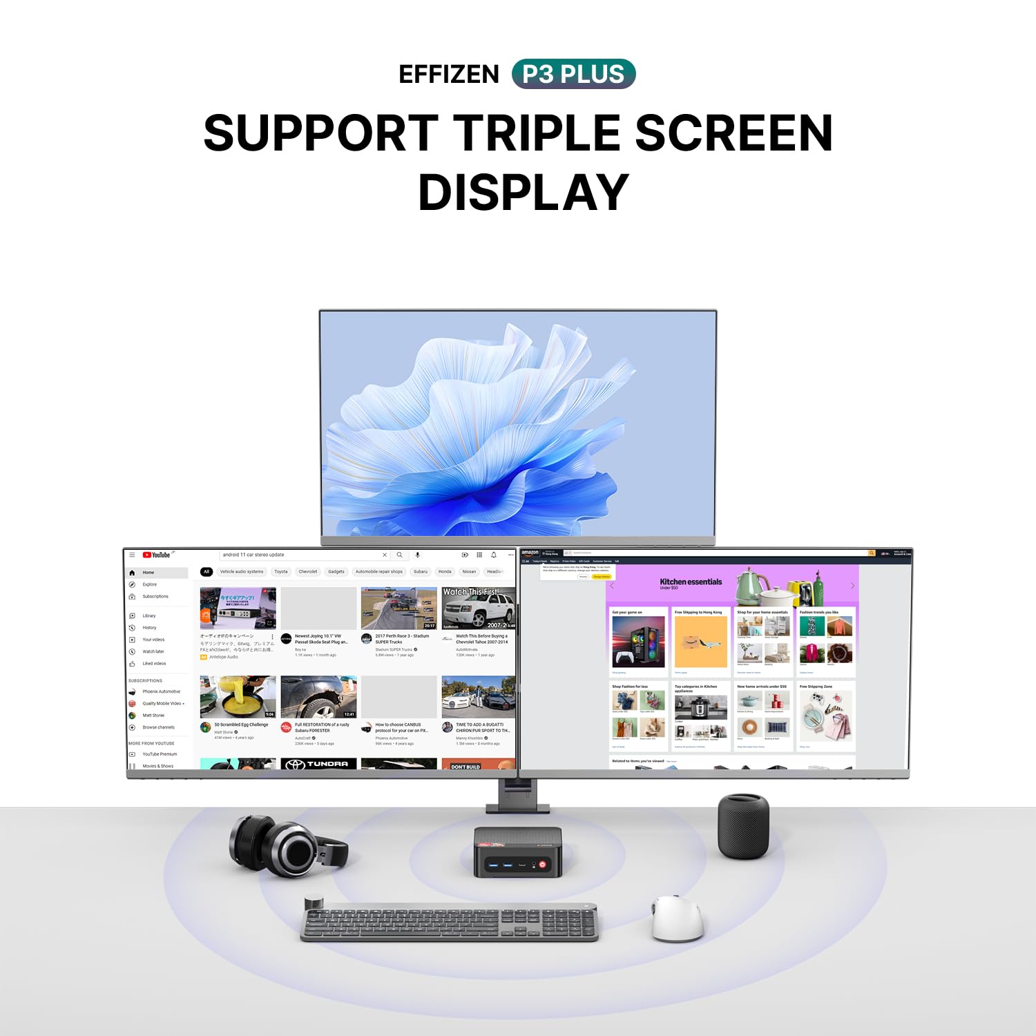 BOSGAME P3 Mini Gaming PC AMD Ryzen 7 7840HS | 32GB DDR5 RAM | 1TB PCIe 4.0 NVMe SSD | Dual Gigabit Ethernet | Triple Display (HDMI/DP/USB-C) | AX210 Wi-Fi 6E | BT 5.2 | Compact Desktop Computer