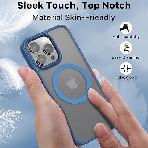 Miniatura 6 de MYBAT PRO Lunar Lite Series - Funda para iPhone 15 Pro Max, compatible con MagSafe translúcido mate, parte trasera dura, delgada, antihuellas,