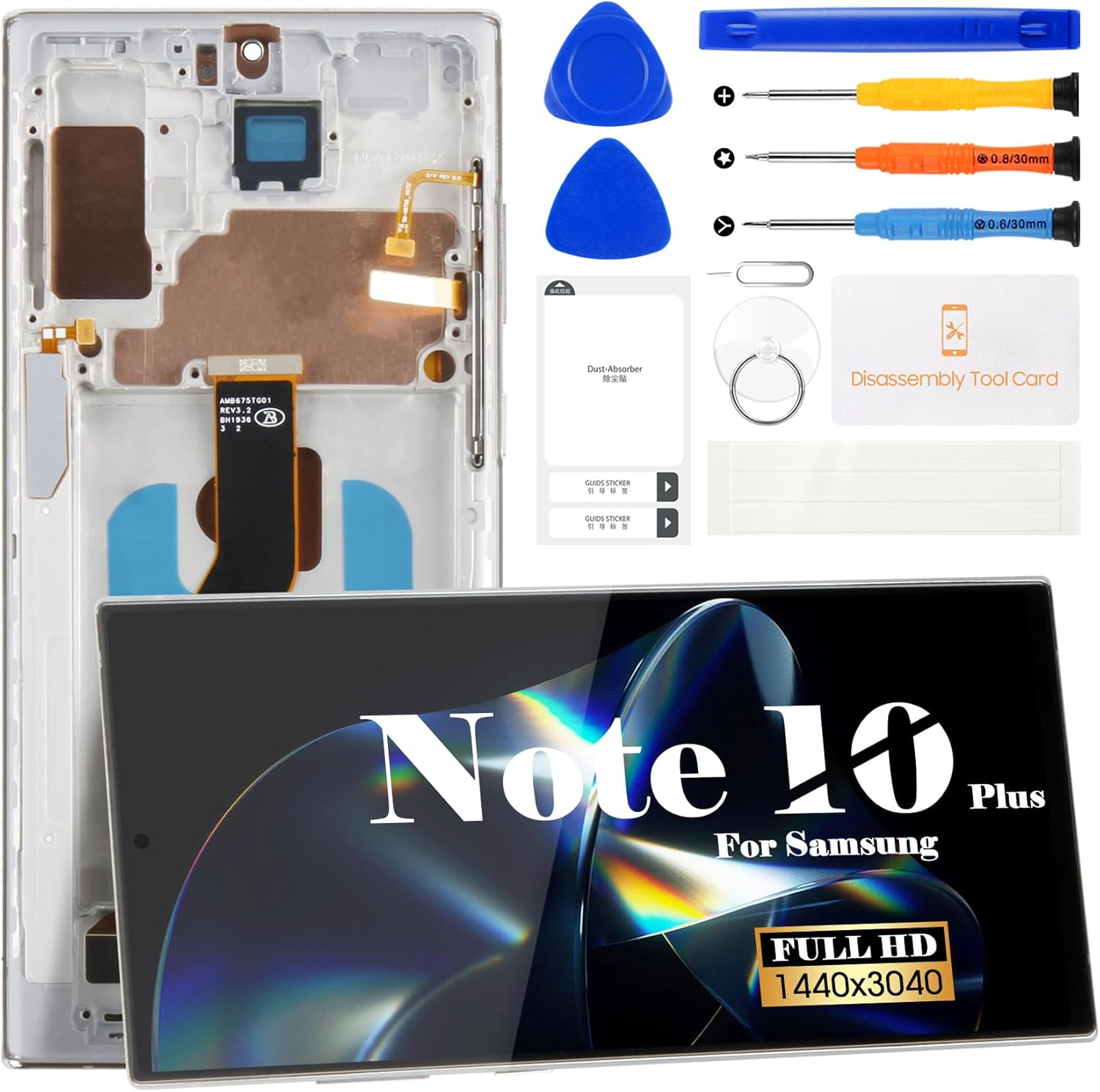 TFT for Samsung Note 10 Plus LCD Screen Replacement for Samsung Galaxy Note 10 Plus LCD Display for Galaxy SM-N975F, SM-N975U LCD Touch Screen Digitizer Assembly Repair Kits with Frame (Silver)