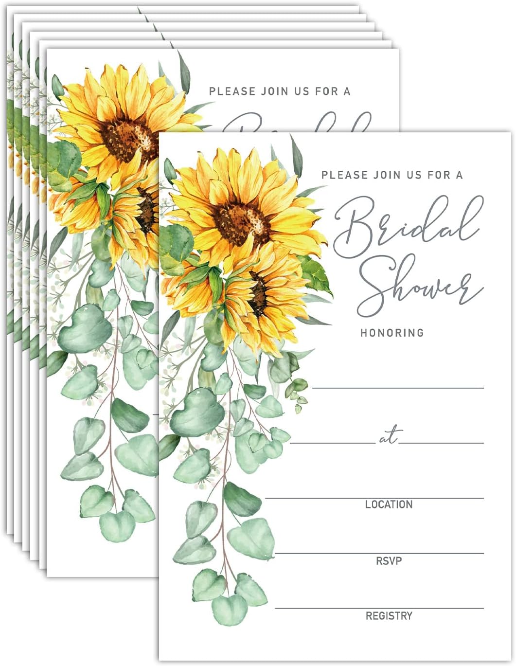 ESAMP Sunflower Bridal Shower Invitations, Fillin