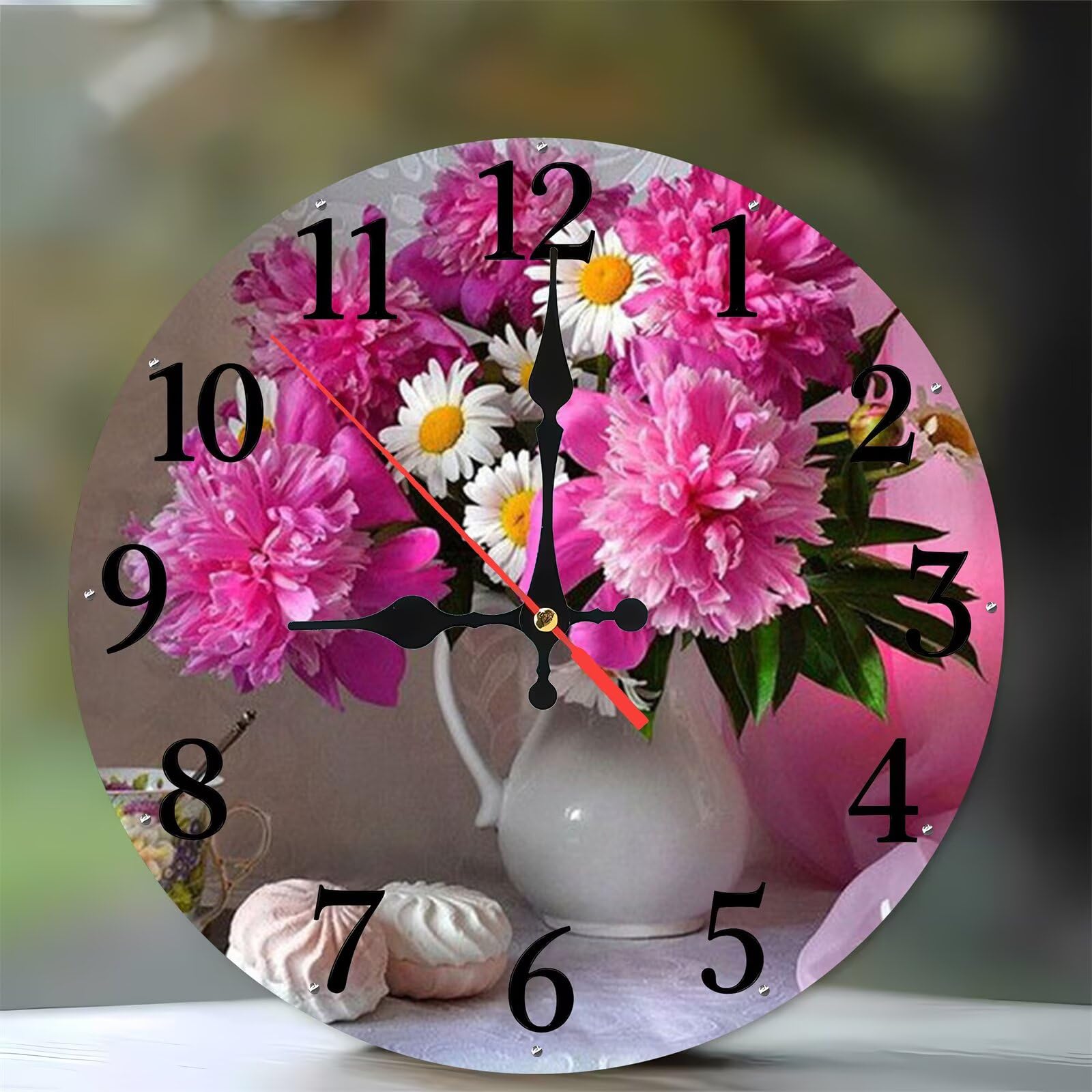 Horloge murale silencieuse bois 35 cm pour supprimer le tic-tac