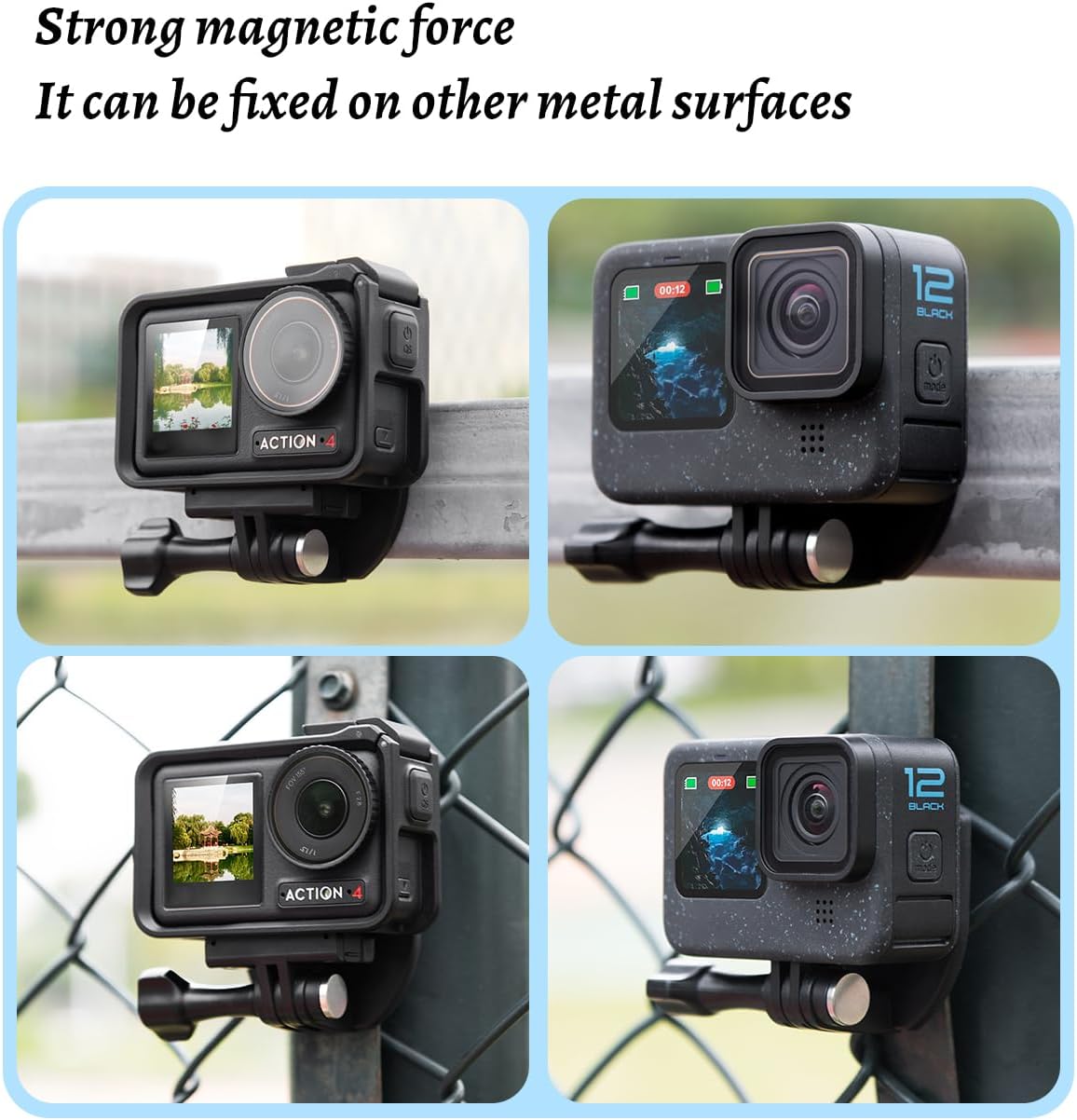 Magnetic Neck Mount Compatible with GoPro Hero 13/12/11, for Insta360 X5/X4/X3/Ace Pro 2, for DJI OSMO Action 5/4/3 Pro Action Camera, Mount Holder with Long Screw and Adjustable Lanyard