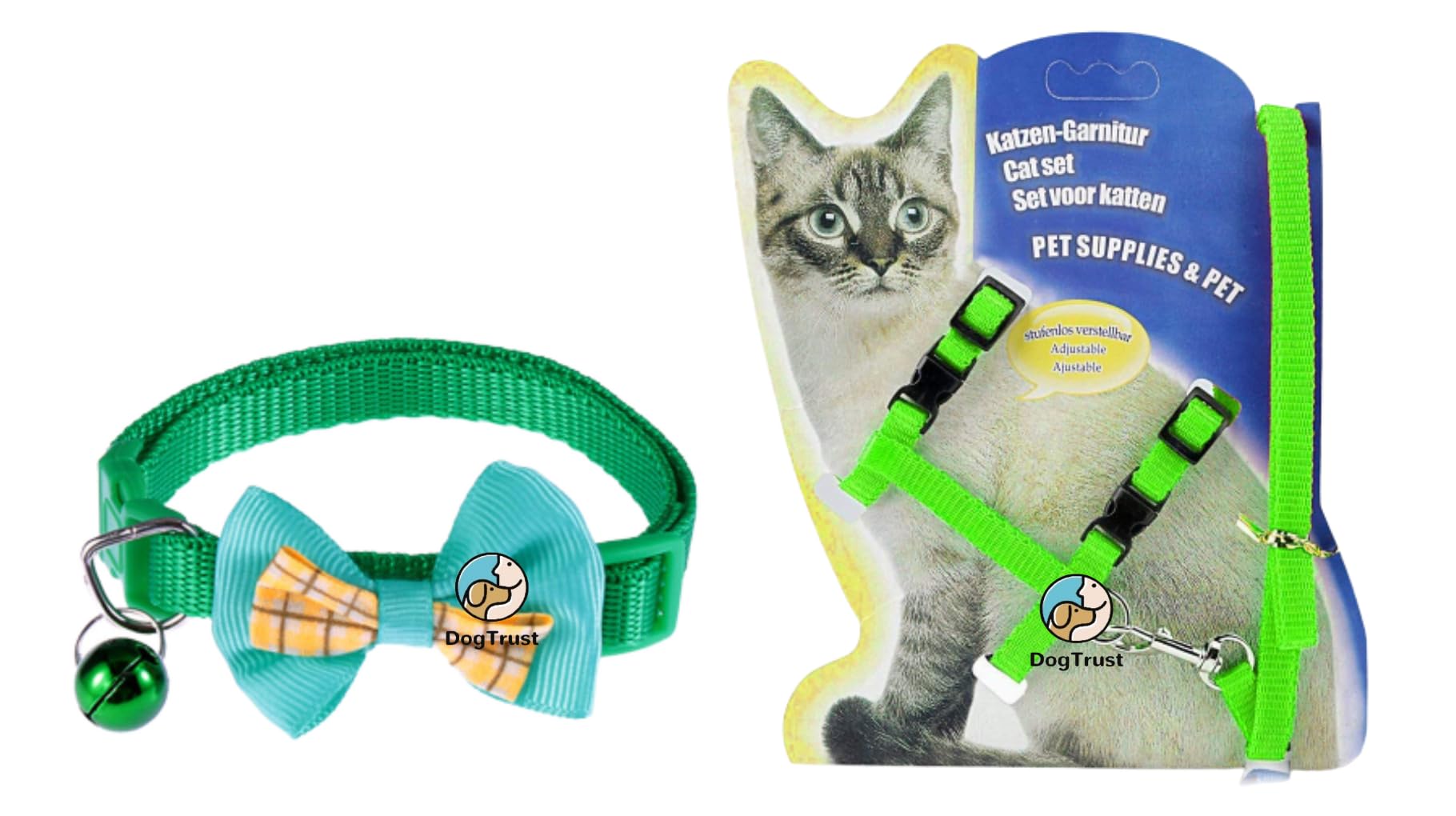 Dog Trust 1Pc Cat Collars with Bow Tie 1Pc Cat Body Harness Leash Nylon Set 10mm Adjustable Puppy Kitten Or Puppy Necktie Collar, Combo Pack of 2 (B0CBMX1447) Amazon Price History, Amazon Price Tracker