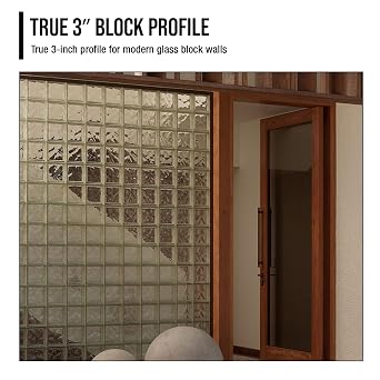 | 7.5x7.5x3 Basic Wave Glass Block | Decorative Glass Brick for Home Walls, Windows, Partitions & Modern Interior Decor