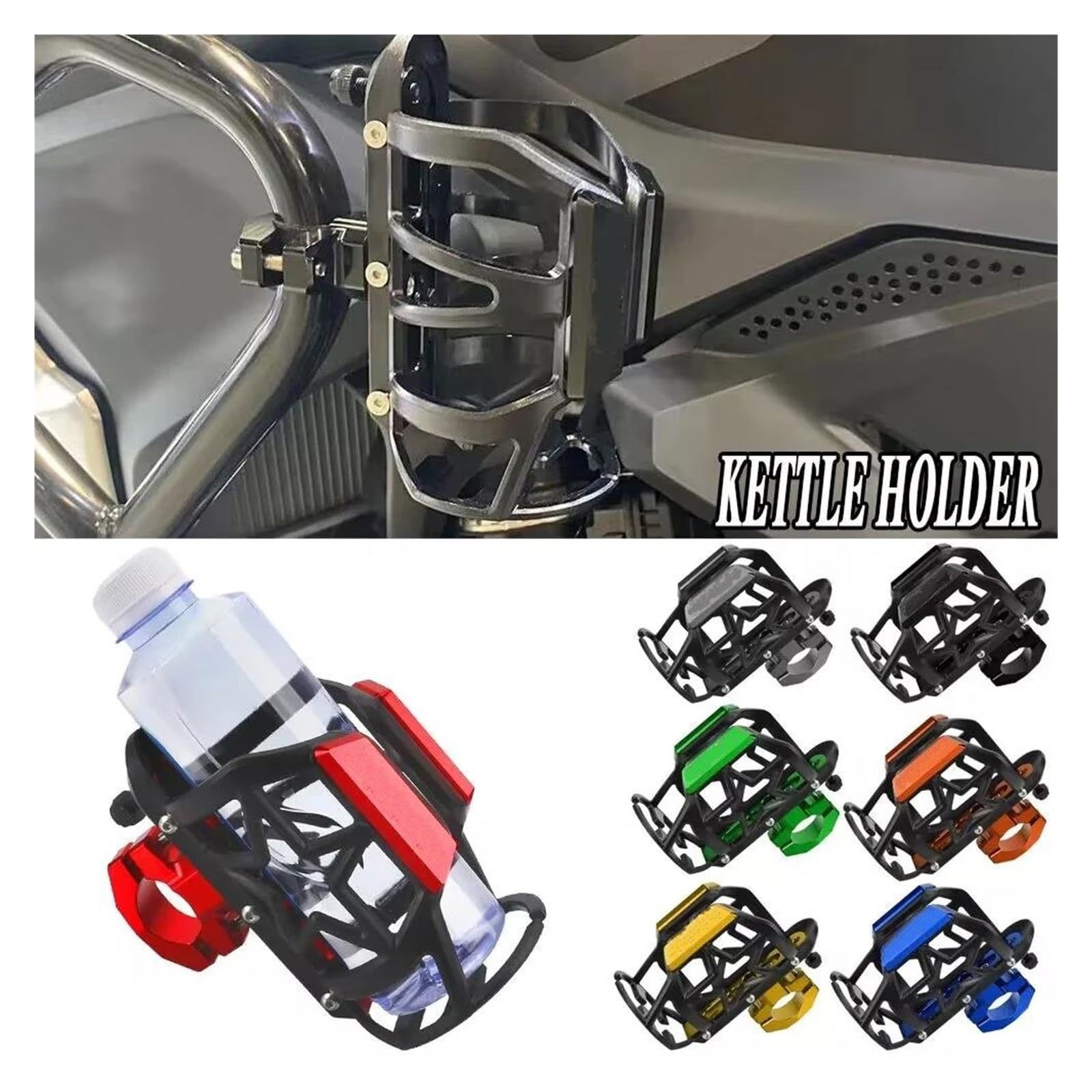 Porta Borraccia Moto Portabicchieri per Bevande con Bottiglia d'Acqua per Bevande CNC per Moto Peryamaha TMAX560 TMAX530SX DX Tech Max ABS TMAX500 2001-2024(Rosso)