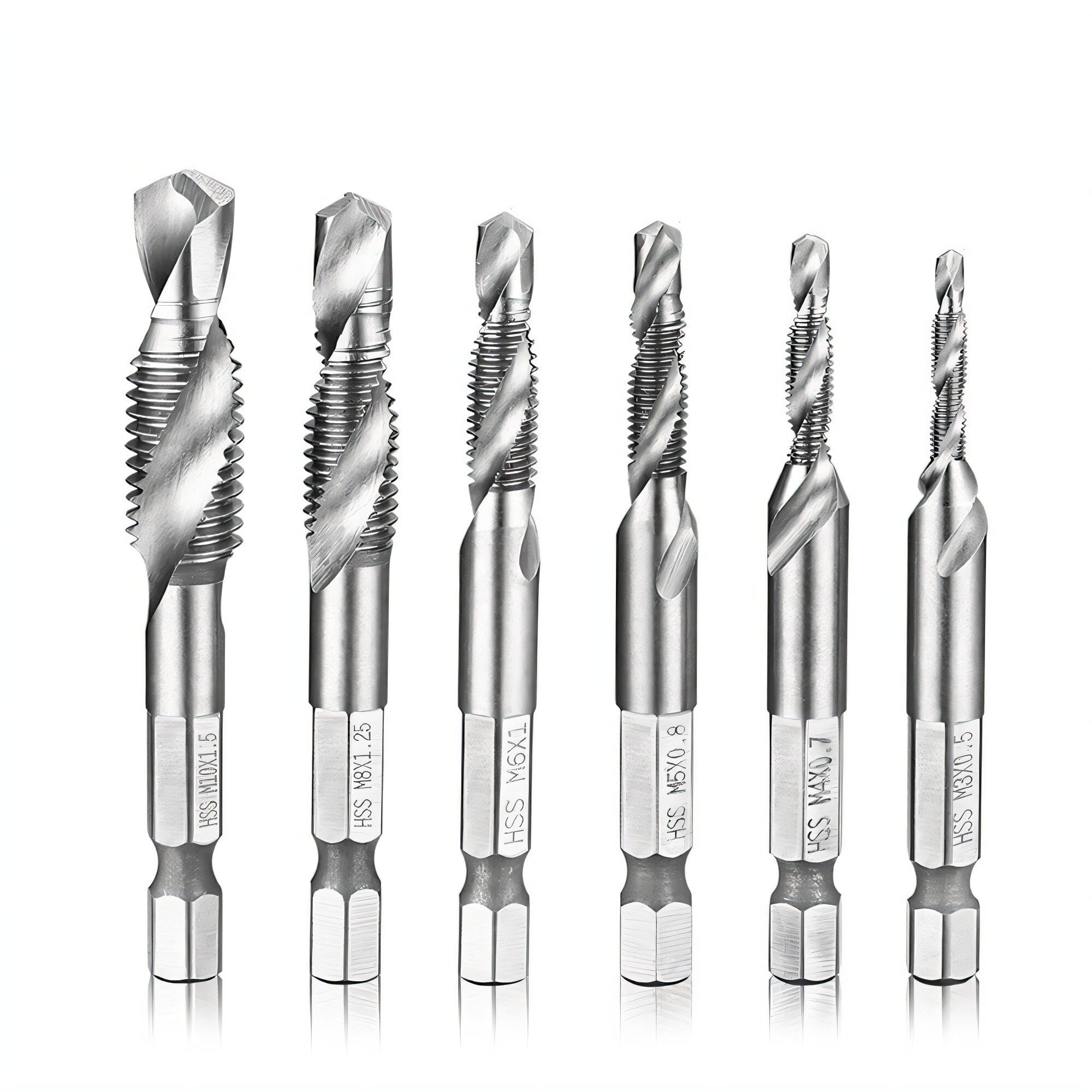 6-Piece Metric Drill & Tap Set - M3-M10 -1 6-Piece Metric Drill & Tap Set - M3-M10 -1