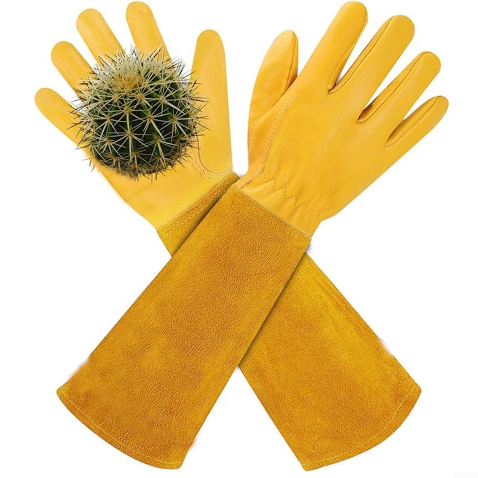 Gartenhandschuhe, dornensicher, Leder, Rosen/Brombeere/Kakteen, strapazierfähig, Gartenhandschuhe, Herren und Damen, Geschenk für den Garten (XL) Baumarkt