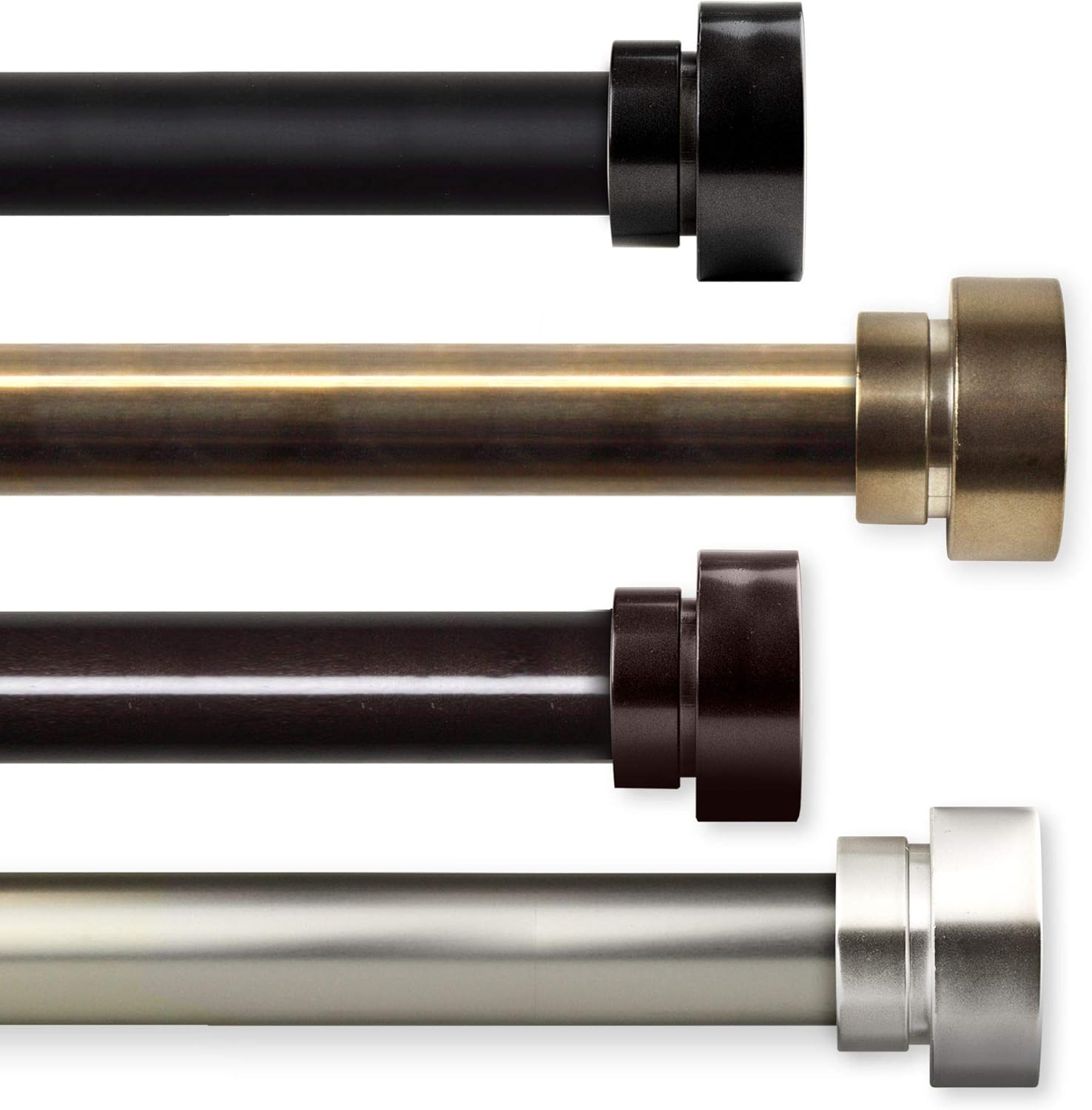 89.5" Cocoa Brown Contemporary Double Window Curtain Rod