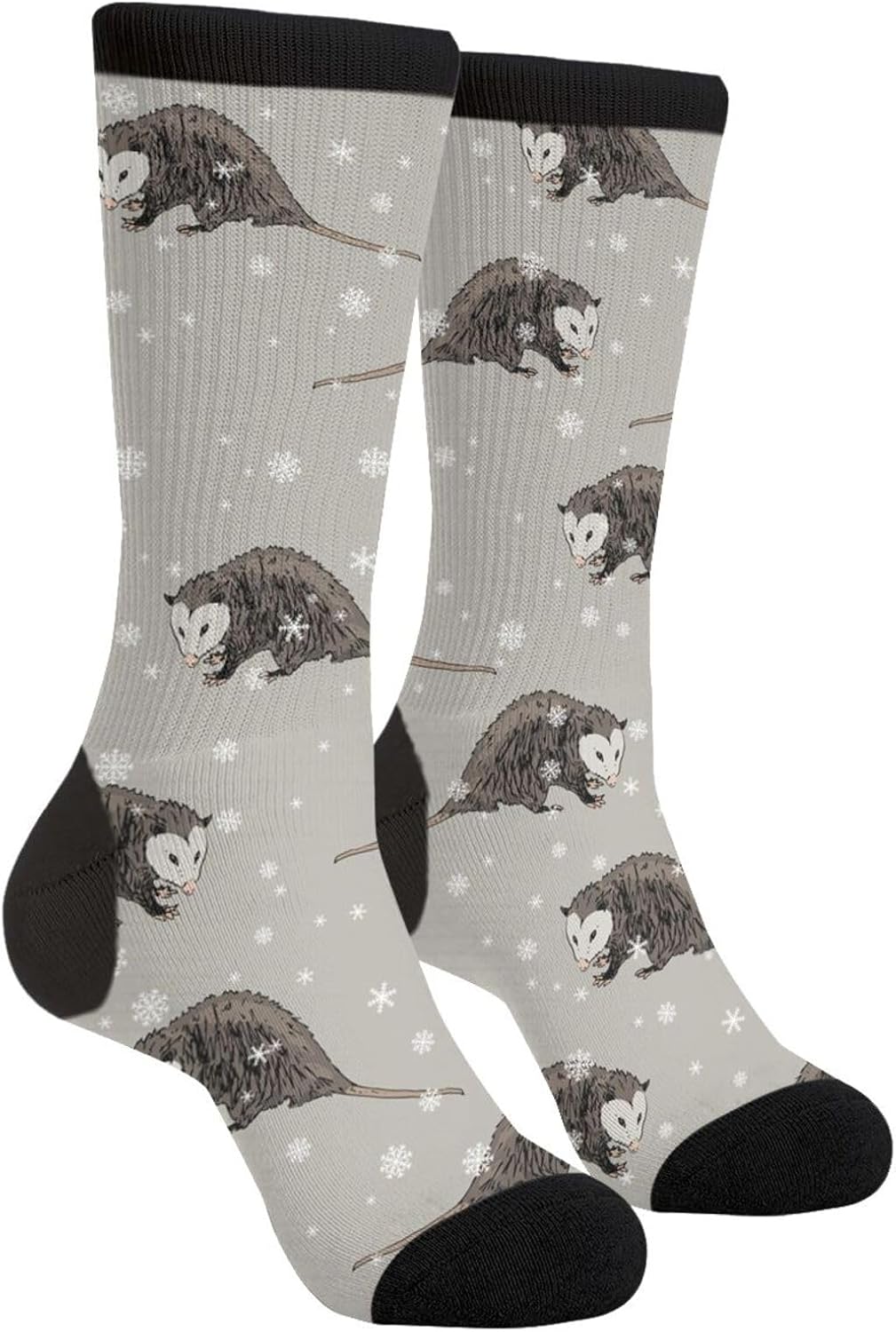Winter Opossum Novelty Crew Socks Casual Crazy Funny Dress Socks For Women Men Teens Gift