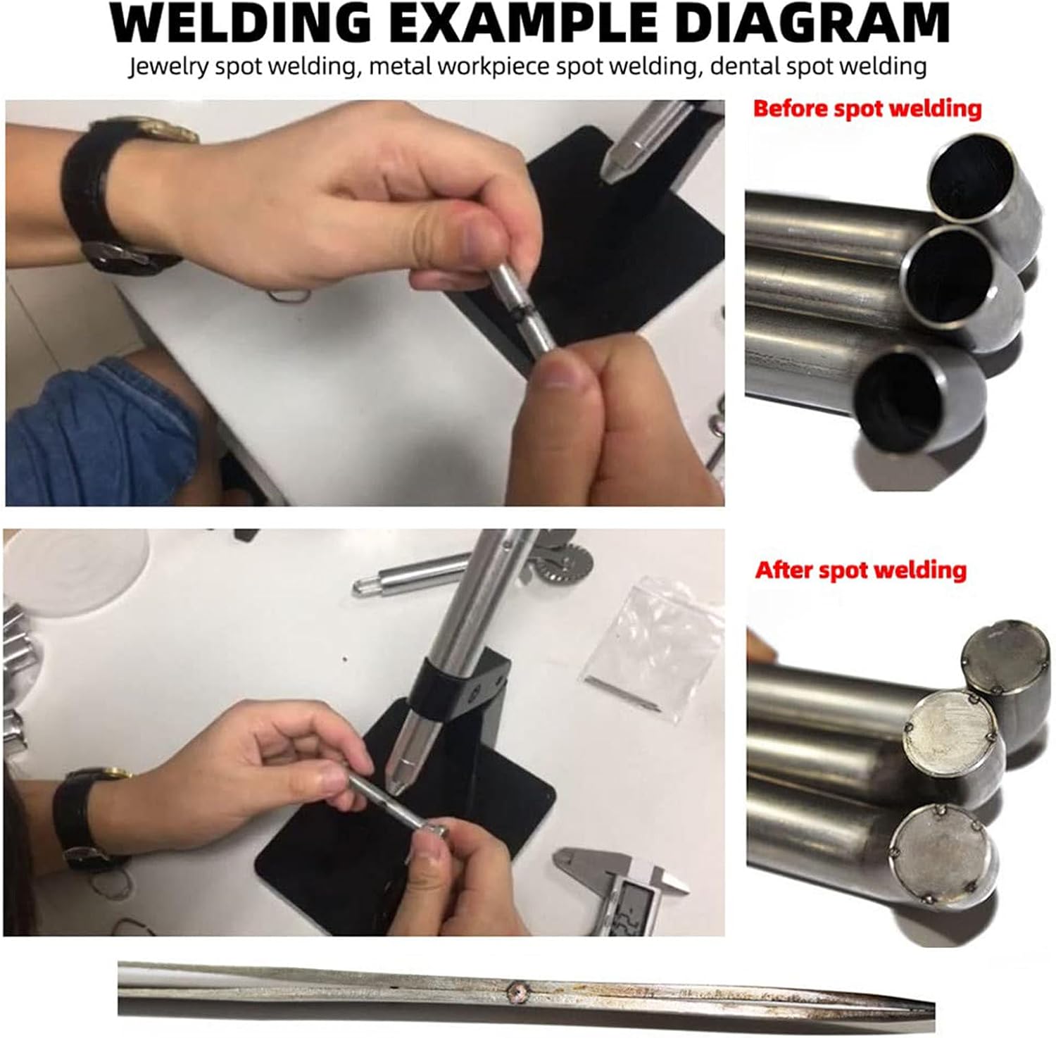 Automatic Pulse Argon Arc Welding Equipment | 100W Gold/Silver Jewelry Welding Machine | Multifunctional Spot Welding Machine | for DIY Permanent Jewelry Repair | with Welding Glasses