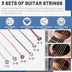 Glarks 57Pcs Guitar Accessories Guitar Tool Changing Kit Including Guitar Picks, Capo, Acoustic Guitar Strings, String Winder, Bridge Pins, Pin Puller, Guitar Bones & Pick Holder, Finger Picks