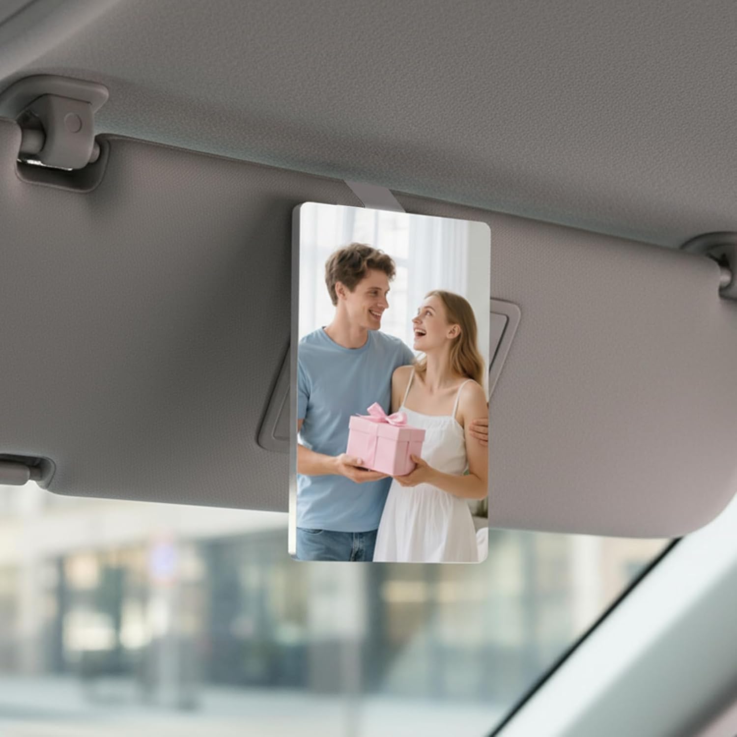 10 Pack Car Visor Photo Clip for Sublimation Blanks, Acrylic Sublimation Car Picture Holder Blank with Clips for Easy Display, Suitable for Adding Family or Personal Photos